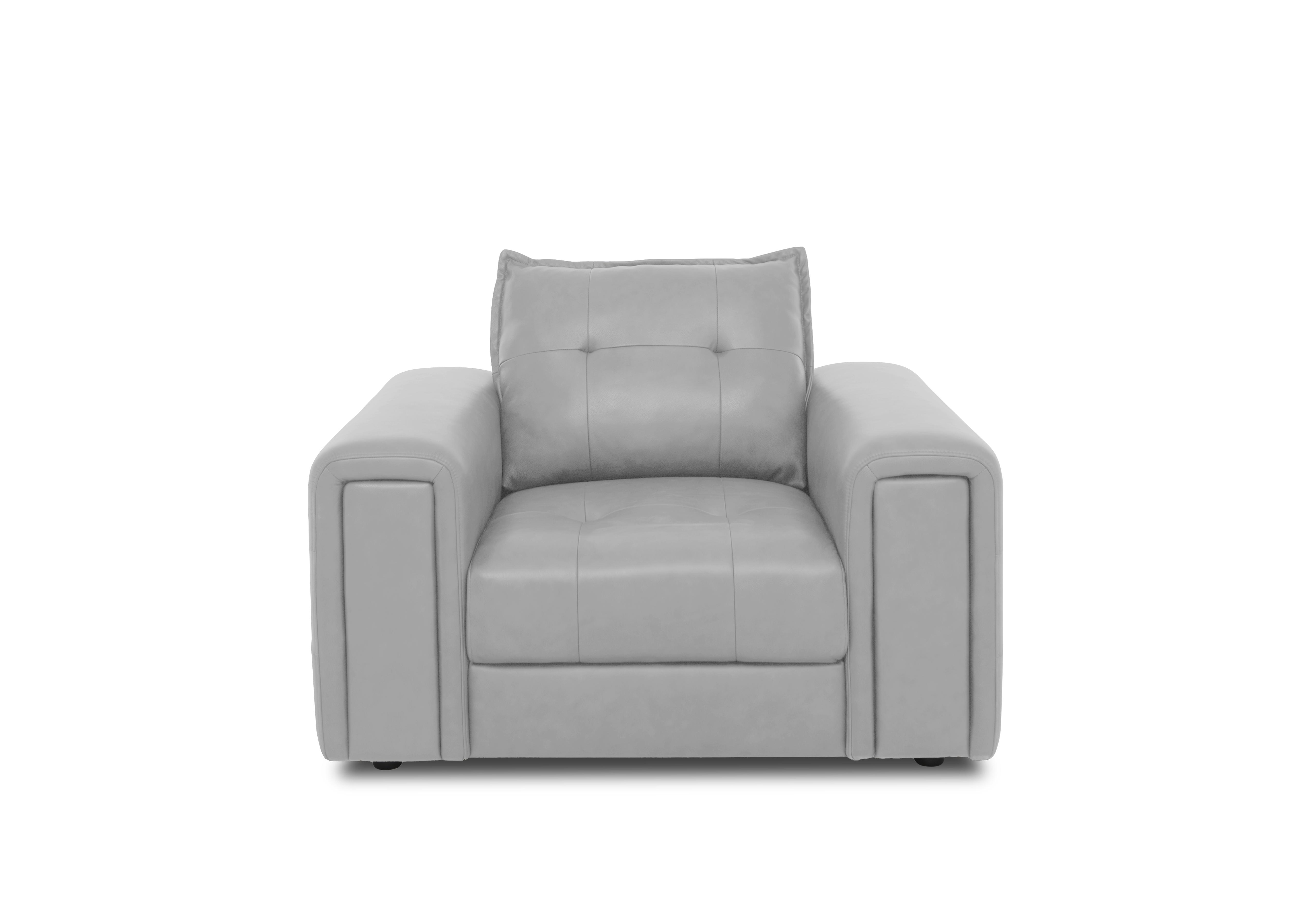 Goliath Leather Chair with Storage Drawer in Oslo Cat-40/27 Light Grey on Furniture Village