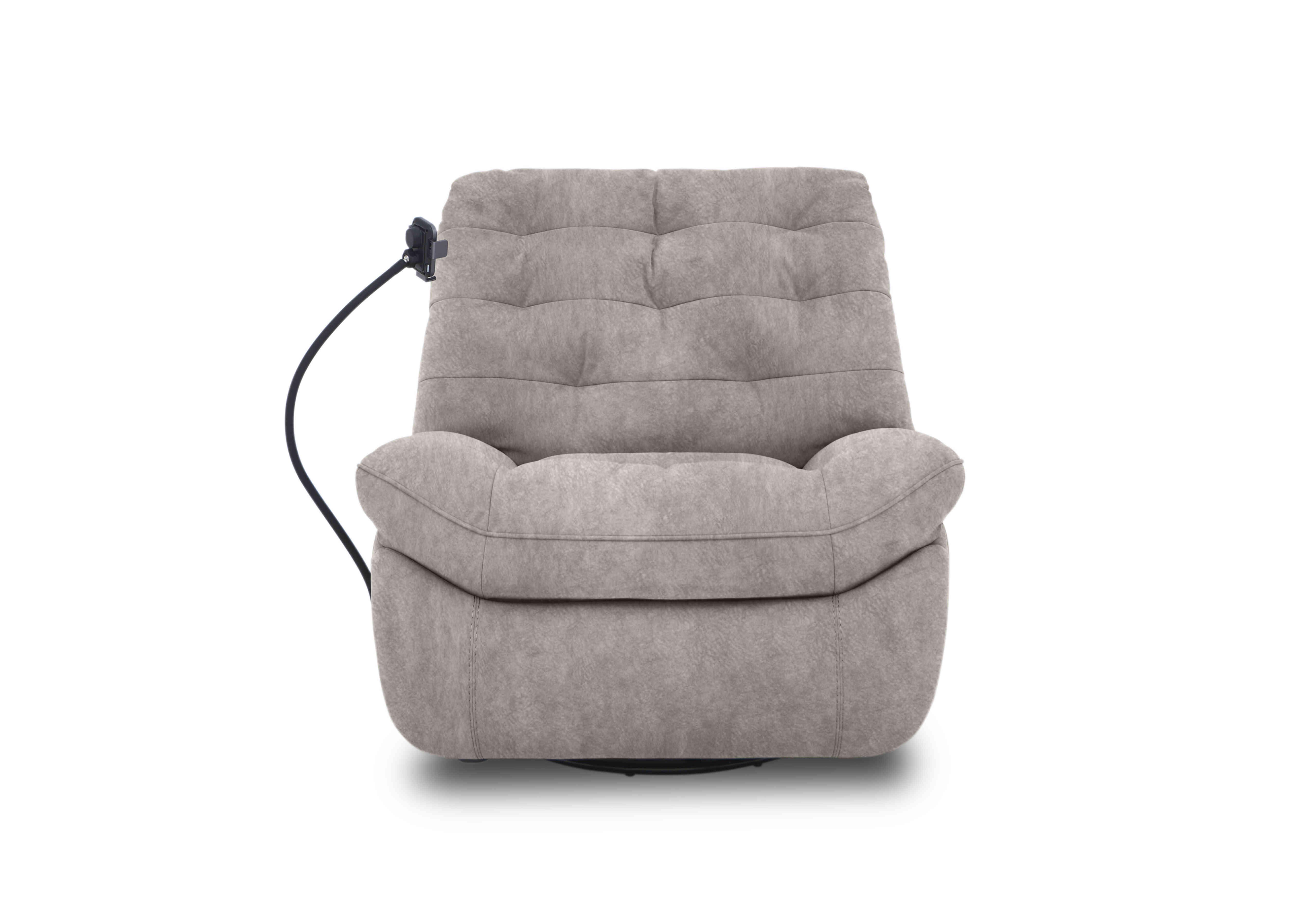 Ozzy Fabric Swivel Power Recliner Chair with Phone Holder in Bfa-Bnn-R28 Grey on Furniture Village