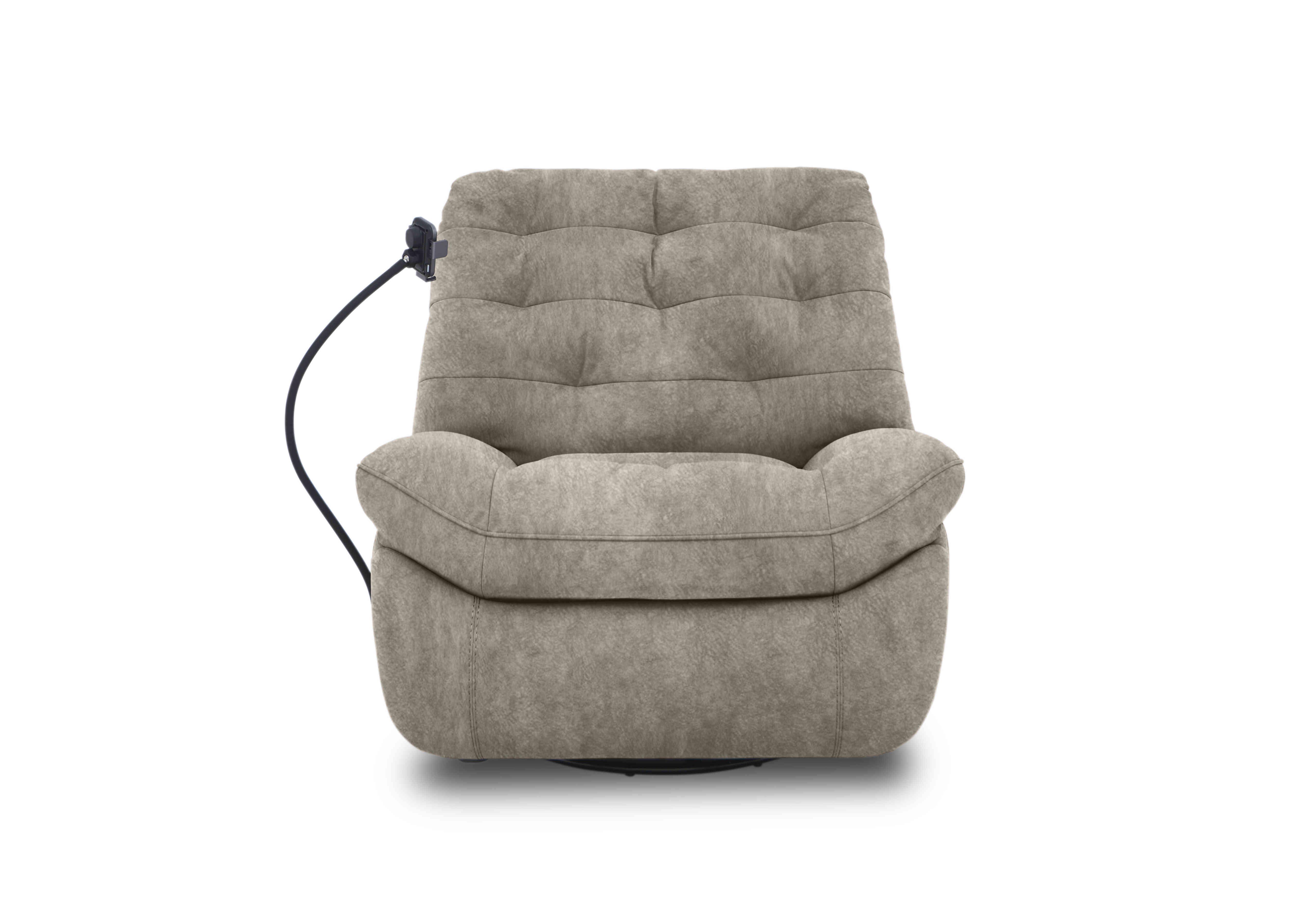Ozzy Fabric Swivel Power Recliner Chair with Phone Holder in Bfa-Bnn-R29 Mink on Furniture Village