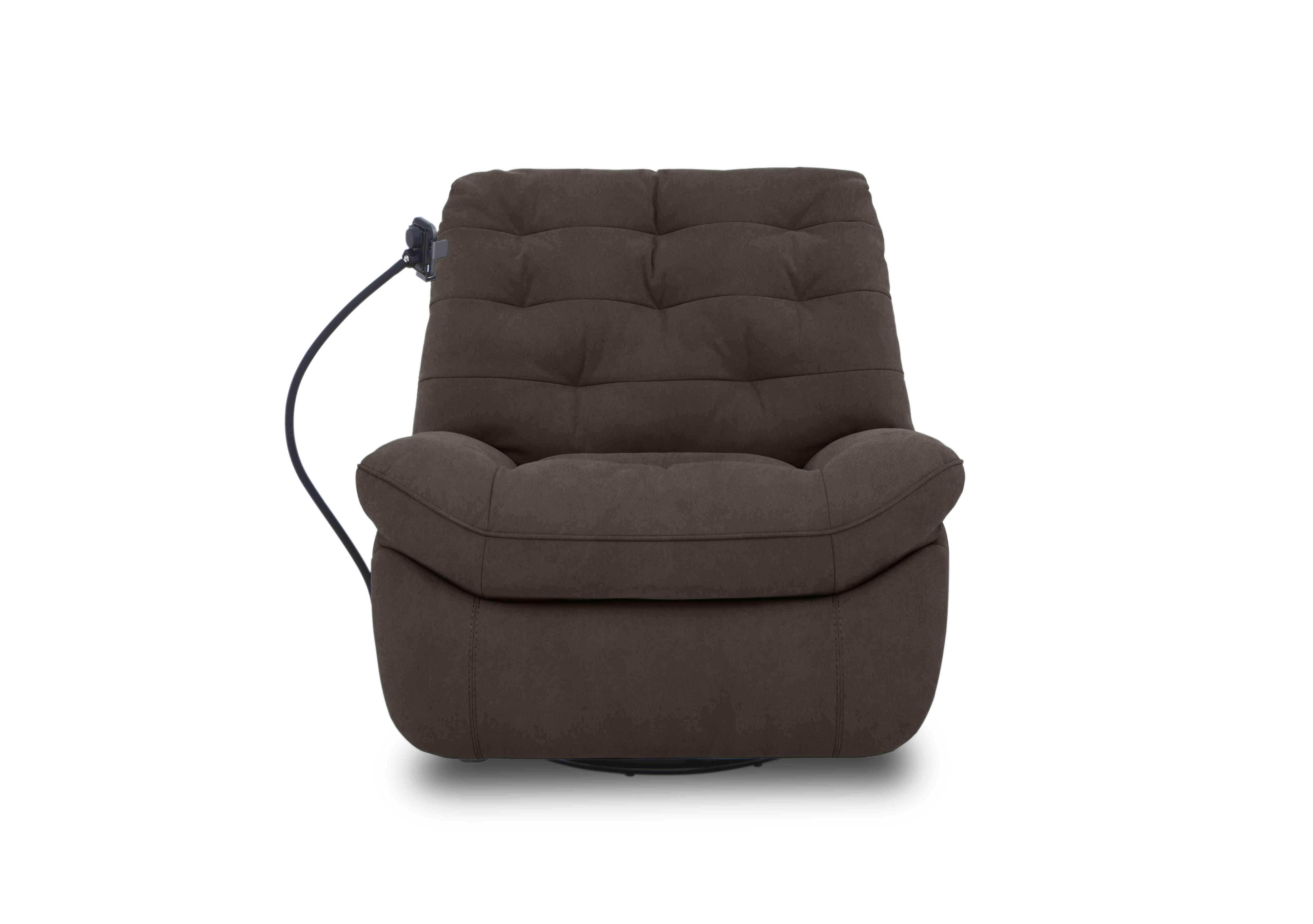 Ozzy Fabric Swivel Power Recliner Chair with Phone Holder in Bfa-Raf-R16 Charcoal on Furniture Village