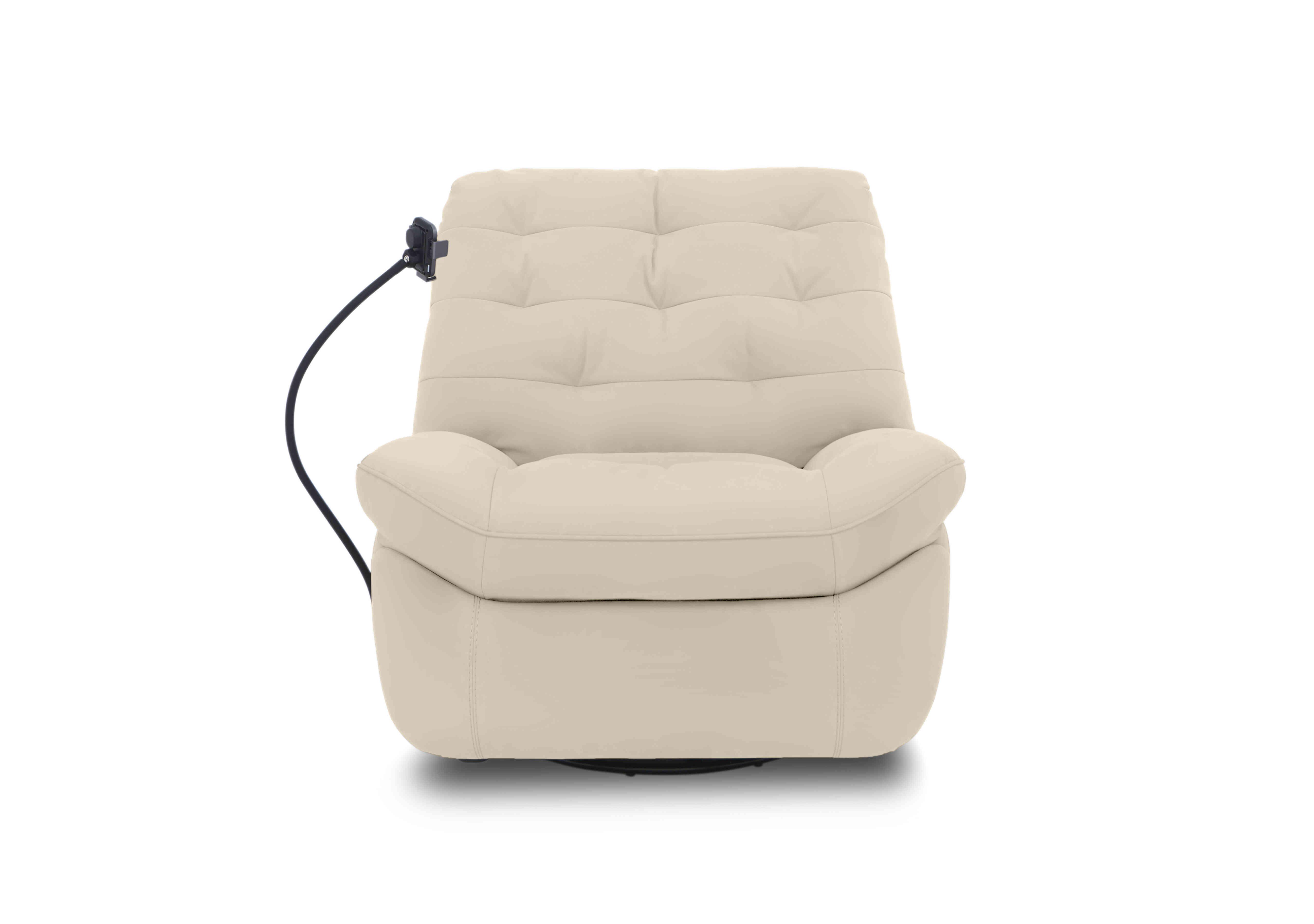 Ozzy Leather Swivel Power Recliner Chair with Phone Holder in Bv-862c Bisque on Furniture Village