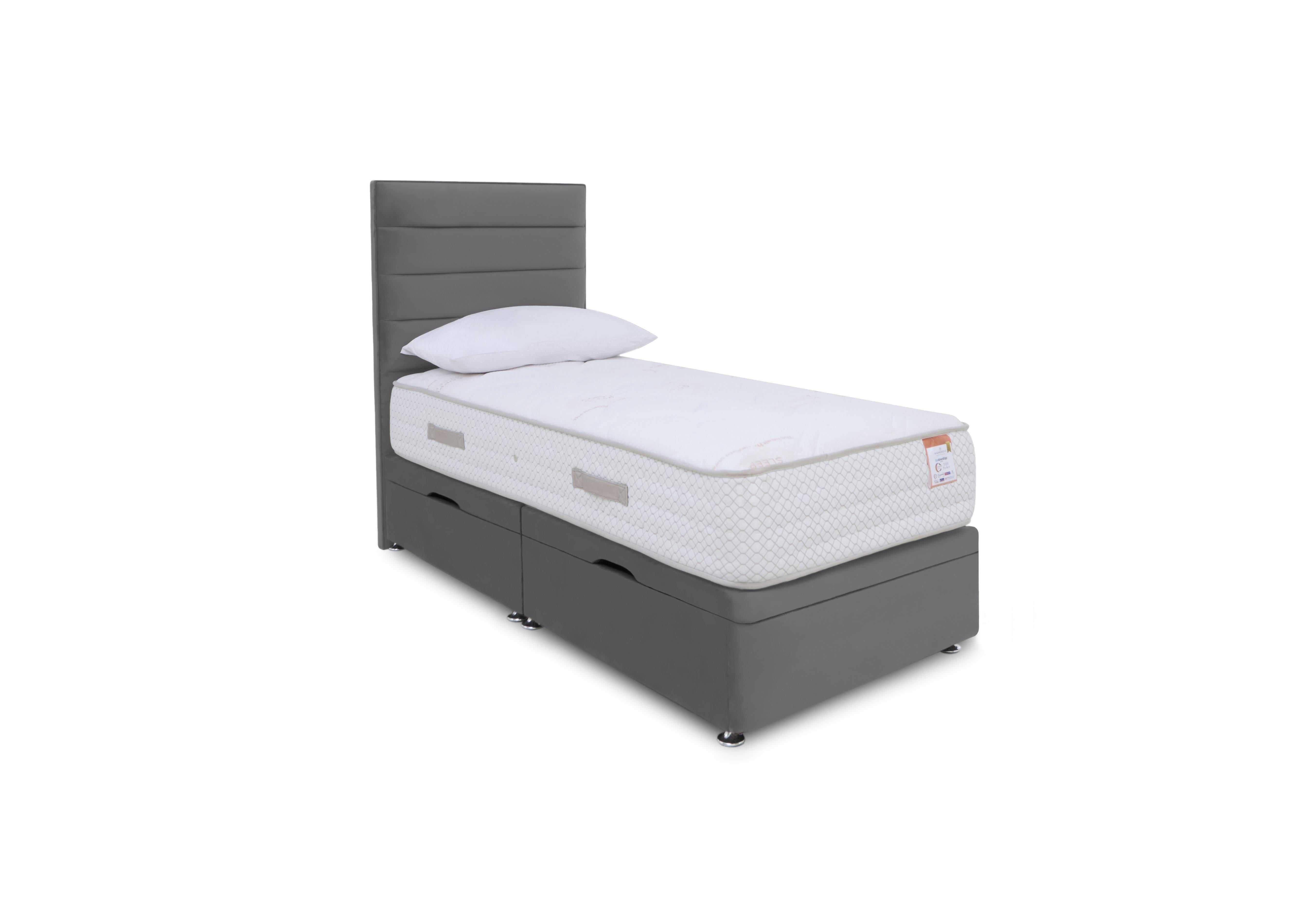 Copper 2000 Manual Side Ottoman Divan Set in Plush Arctic Grey on Furniture Village