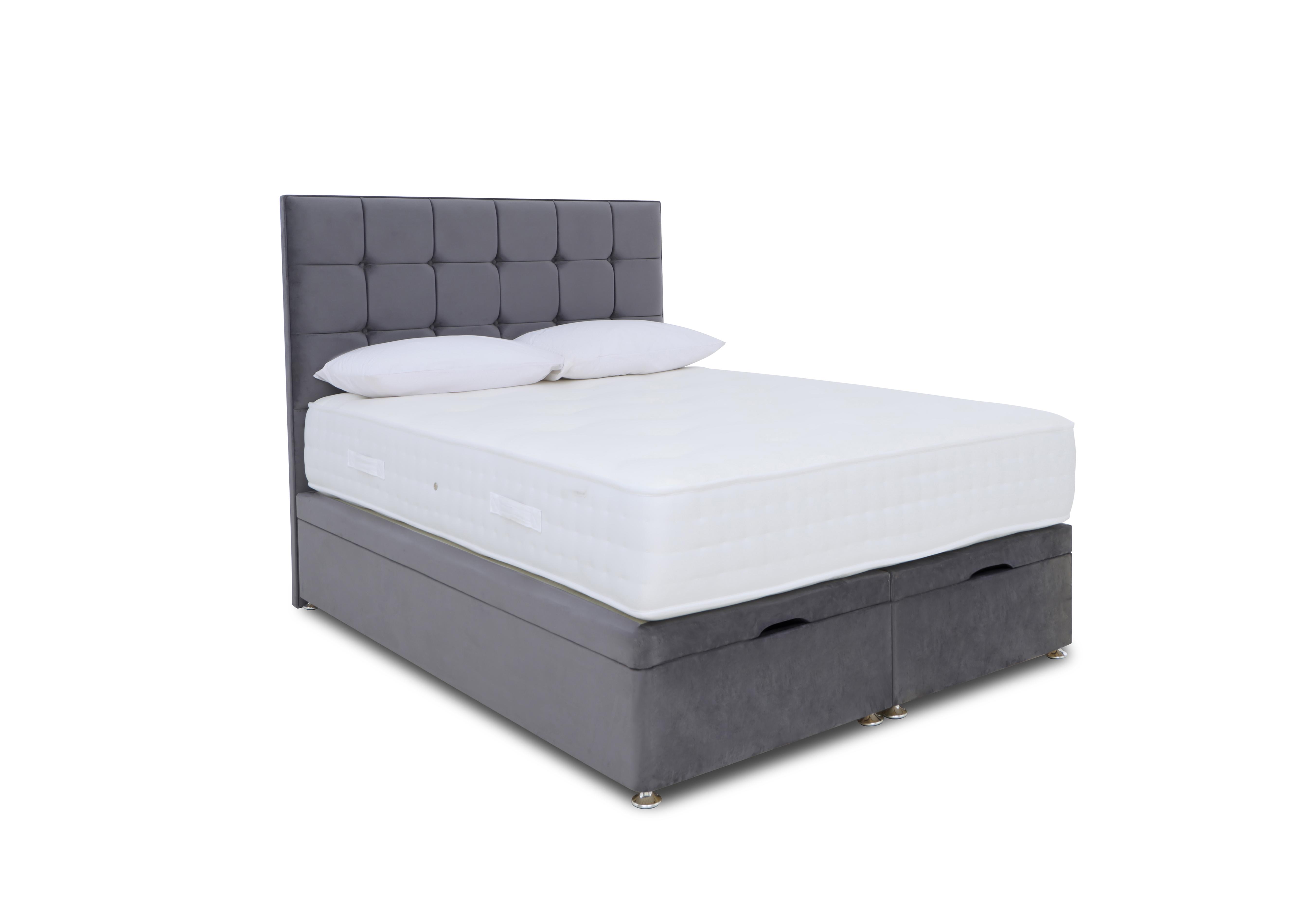 Ortho 2000 Manual End Ottoman Divan Set in Plush Arctic Grey on Furniture Village