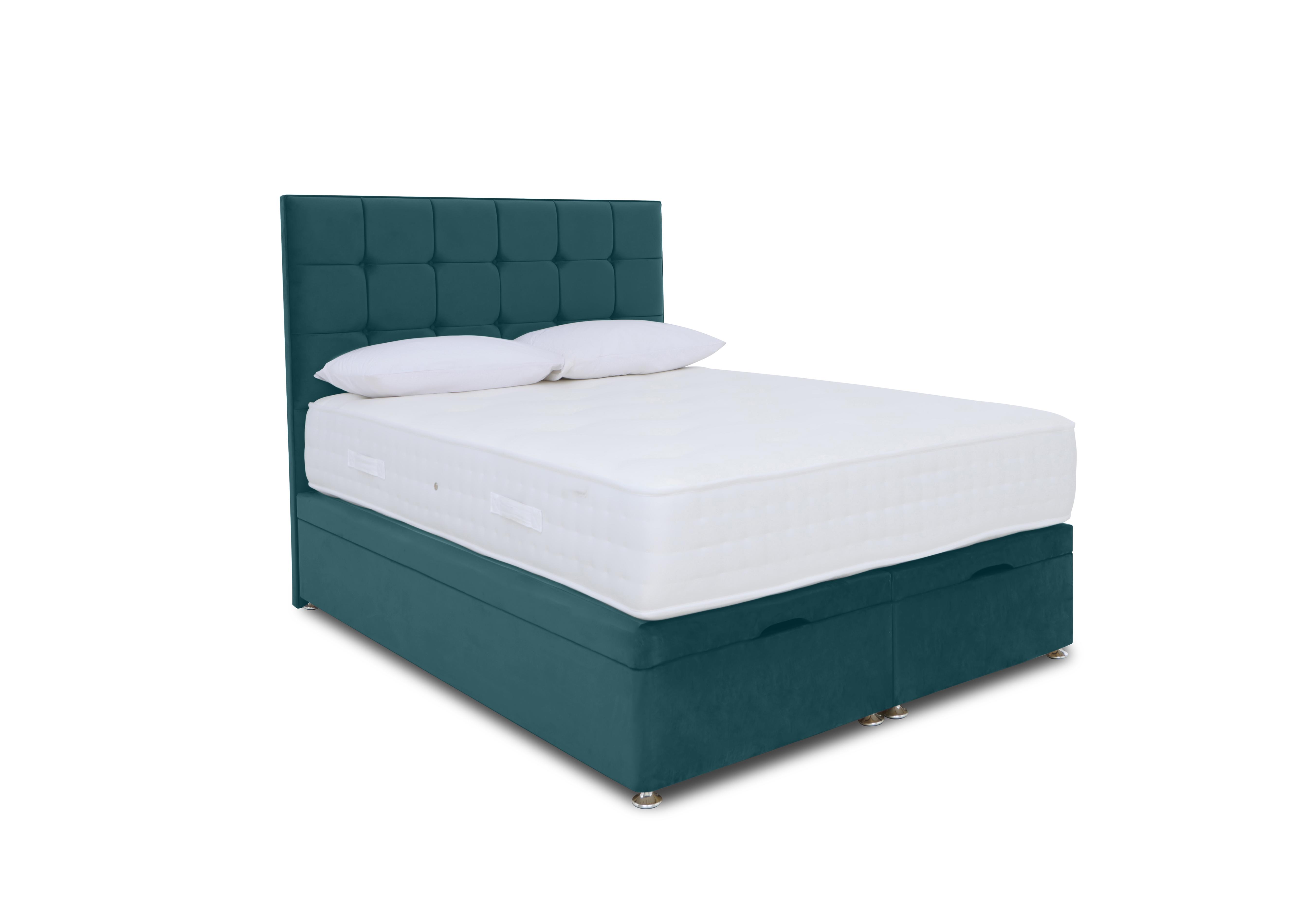 Ortho 2000 Manual End Ottoman Divan Set in Plush Atlantic on Furniture Village