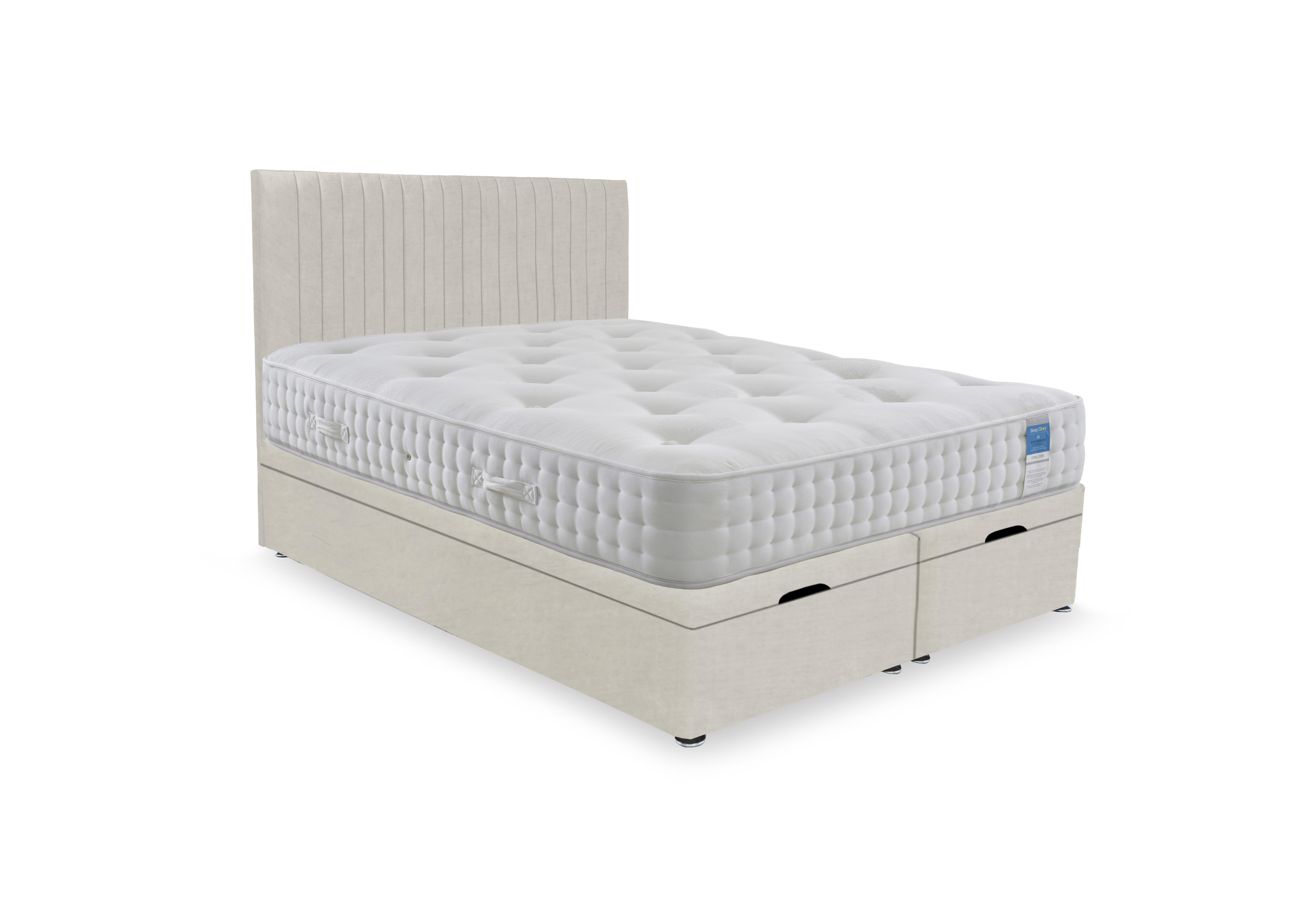 Ortho 2000 Manual End Ottoman Divan Set in Plush Ecru on Furniture Village