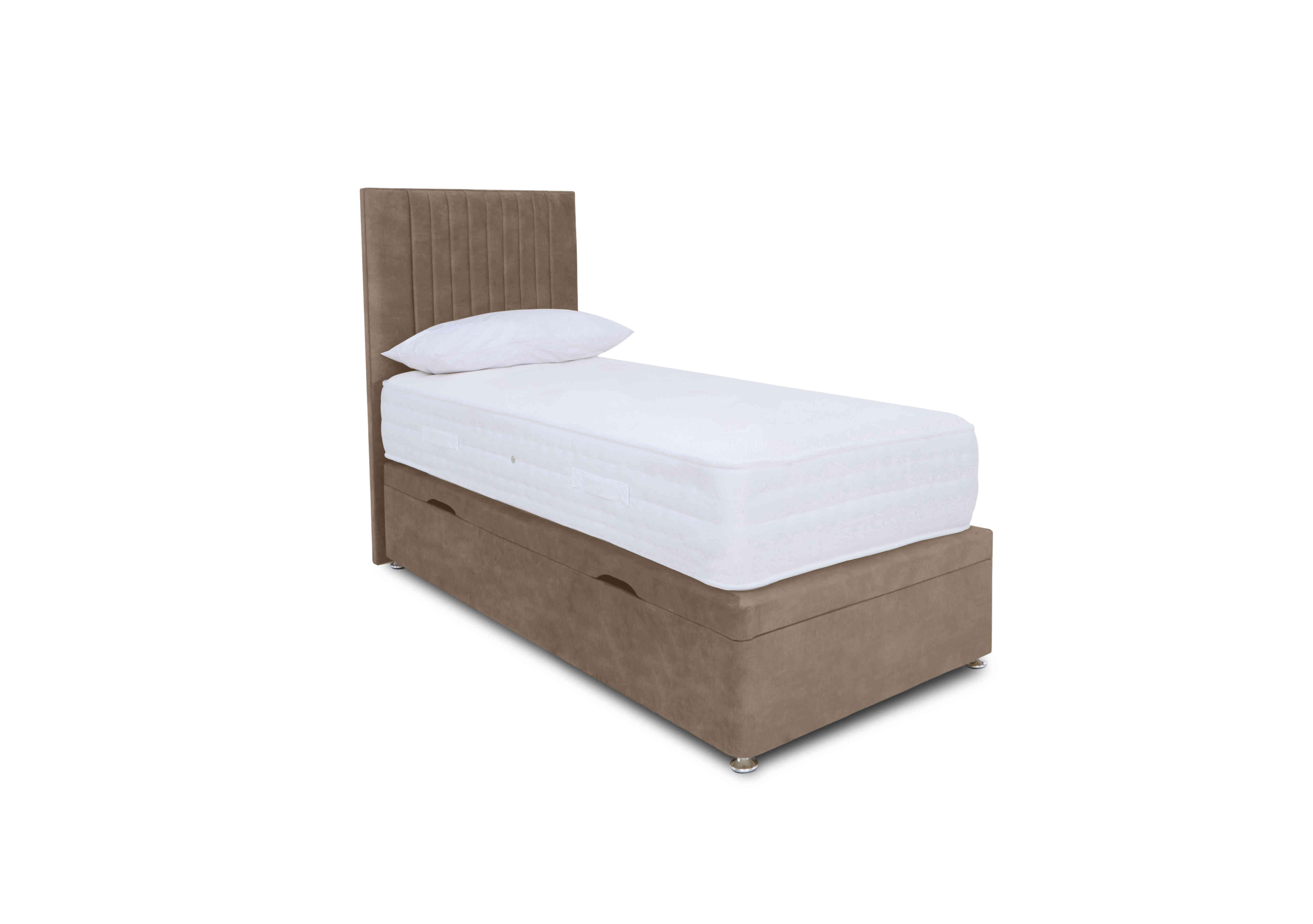 Pocket Luxury Manual Side Ottoman Divan Set in Lace Caramel on Furniture Village