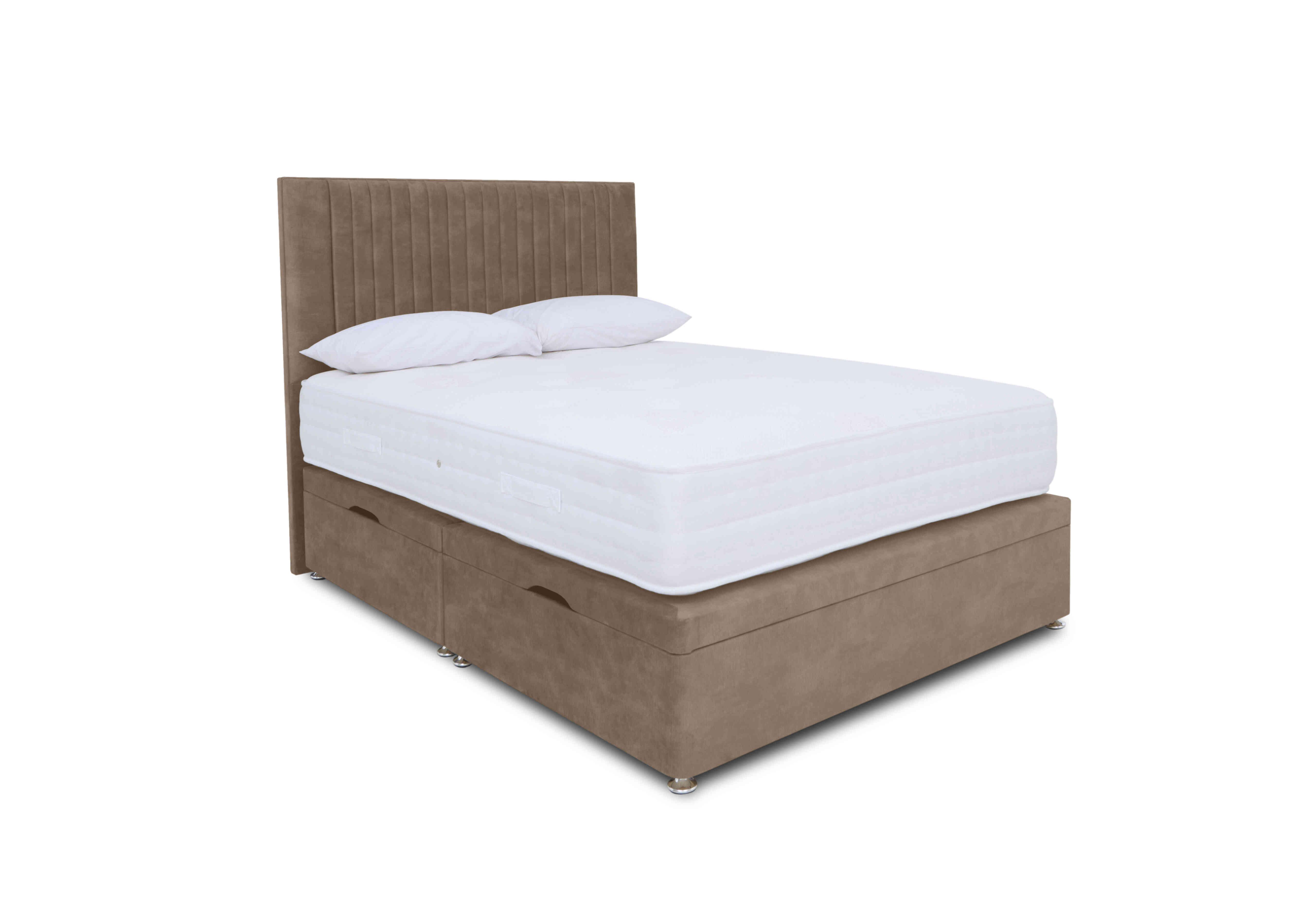 Pocket Luxury Manual Side Ottoman Divan Set in Lace Caramel on Furniture Village