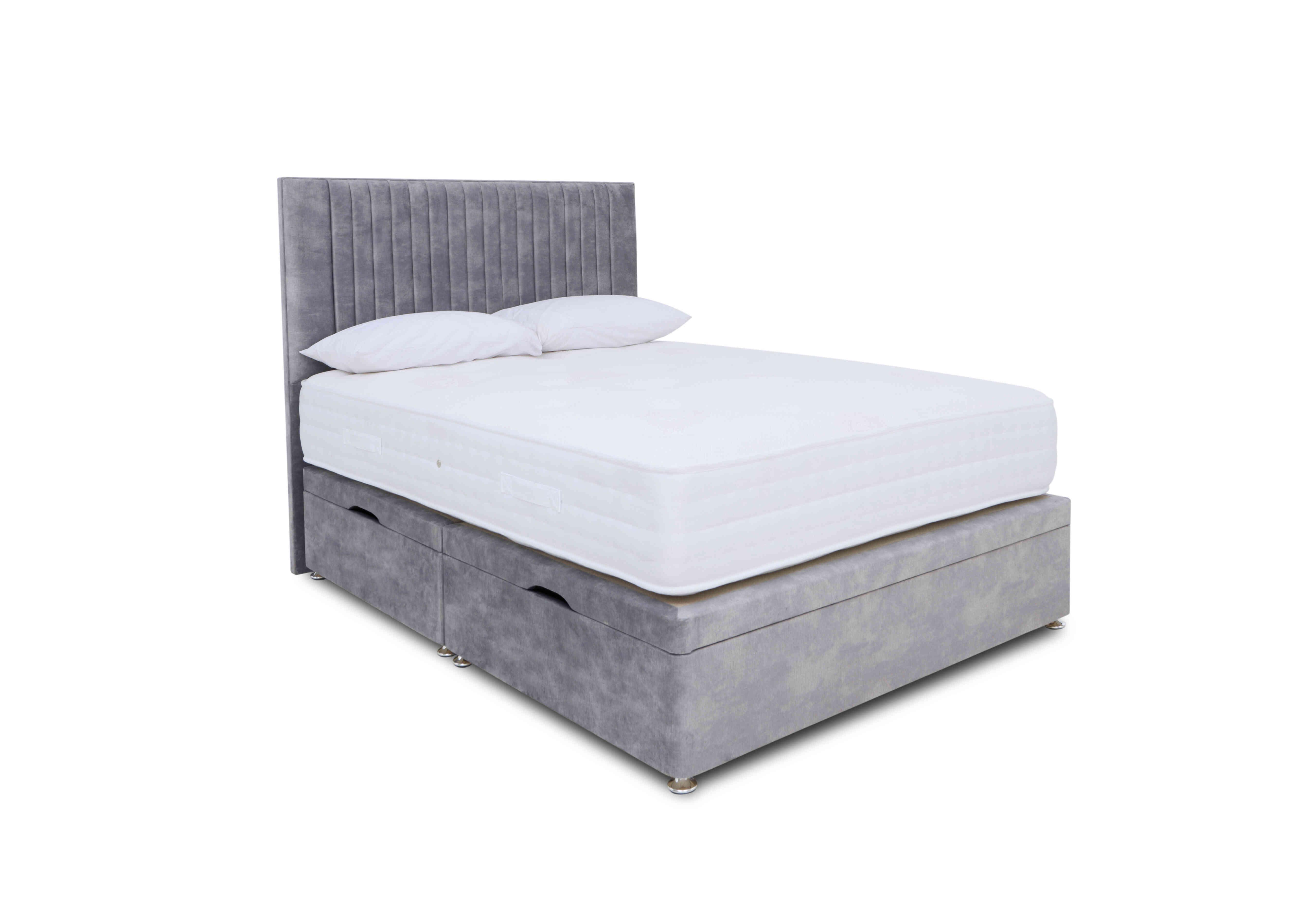 Pocket Luxury Manual Side Ottoman Divan Set in Lace Dolphin on Furniture Village