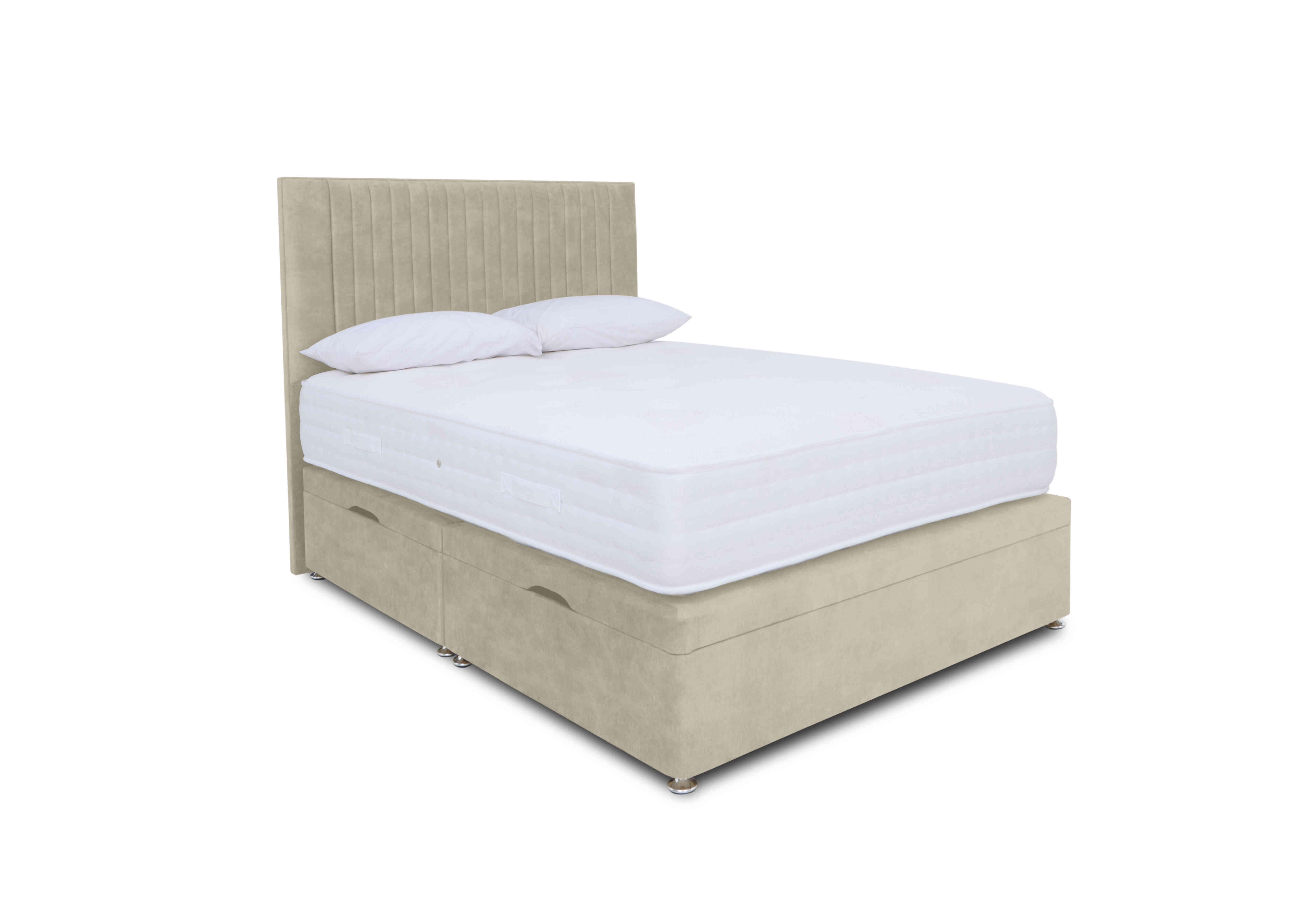 Pocket Luxury Manual Side Ottoman Divan Set in Plain Quartz on Furniture Village