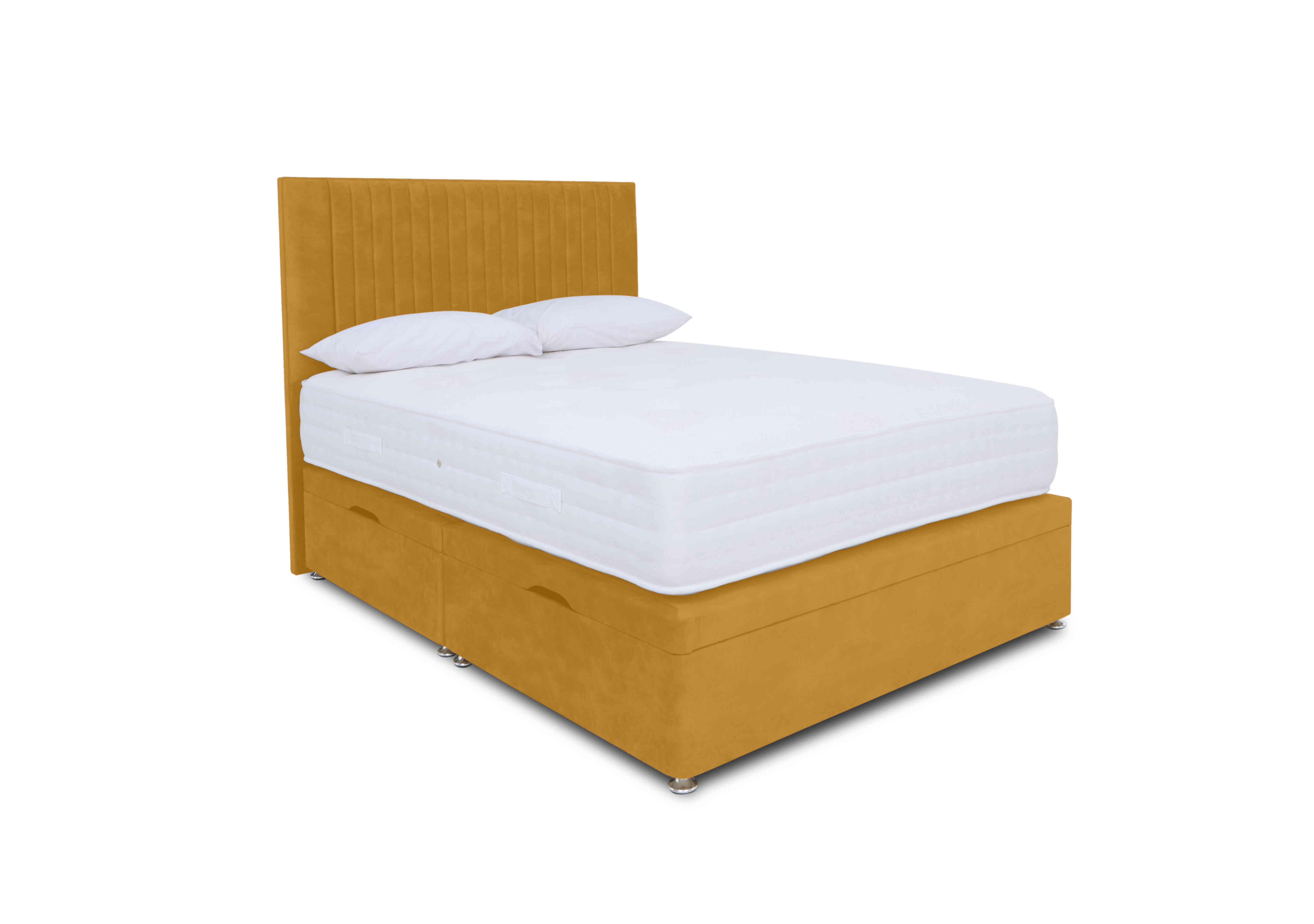 Pocket Luxury Manual Side Ottoman Divan Set in Plush Corn on Furniture Village