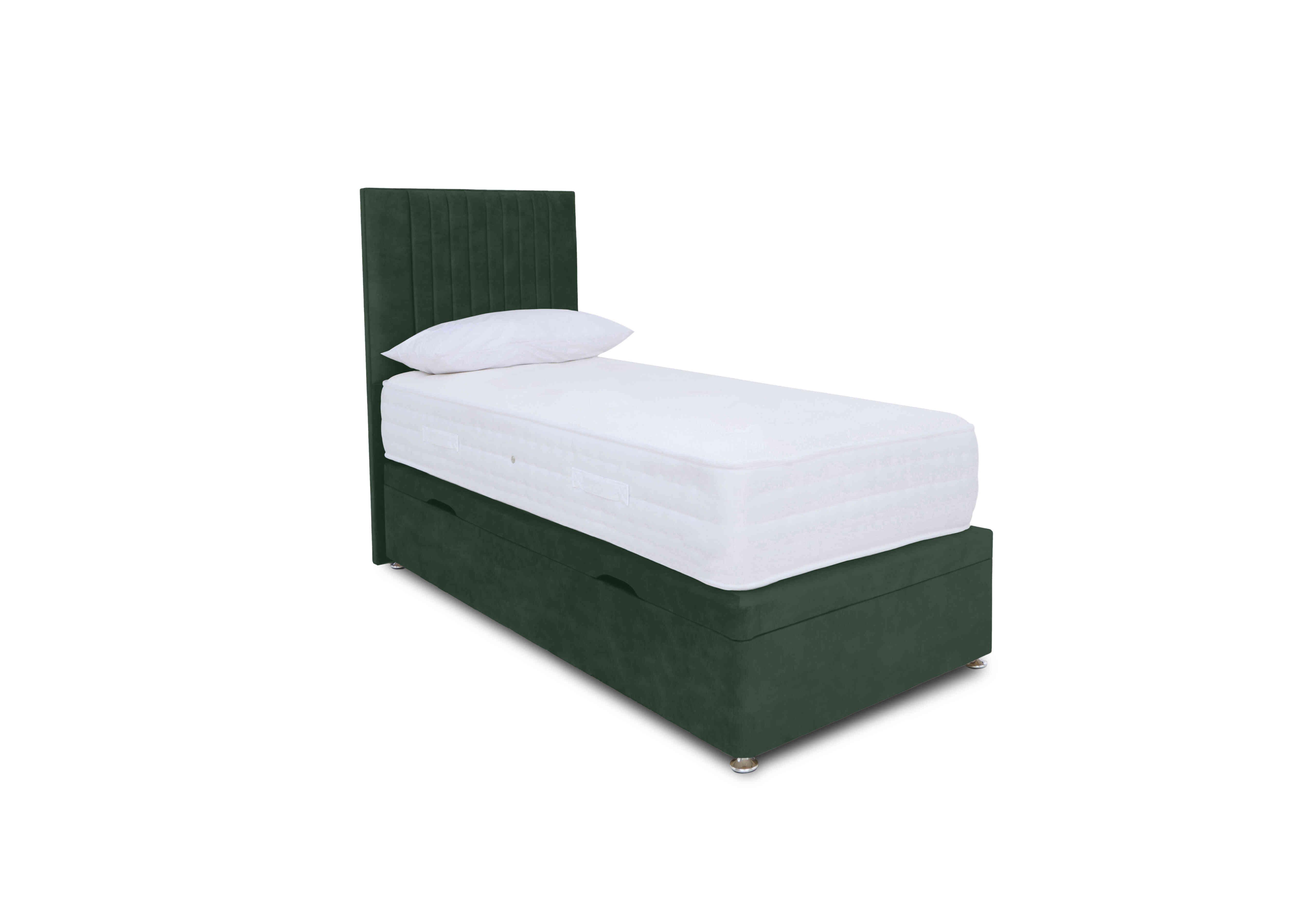 Pocket Luxury Manual Side Ottoman Divan Set in Plush Emerald on Furniture Village