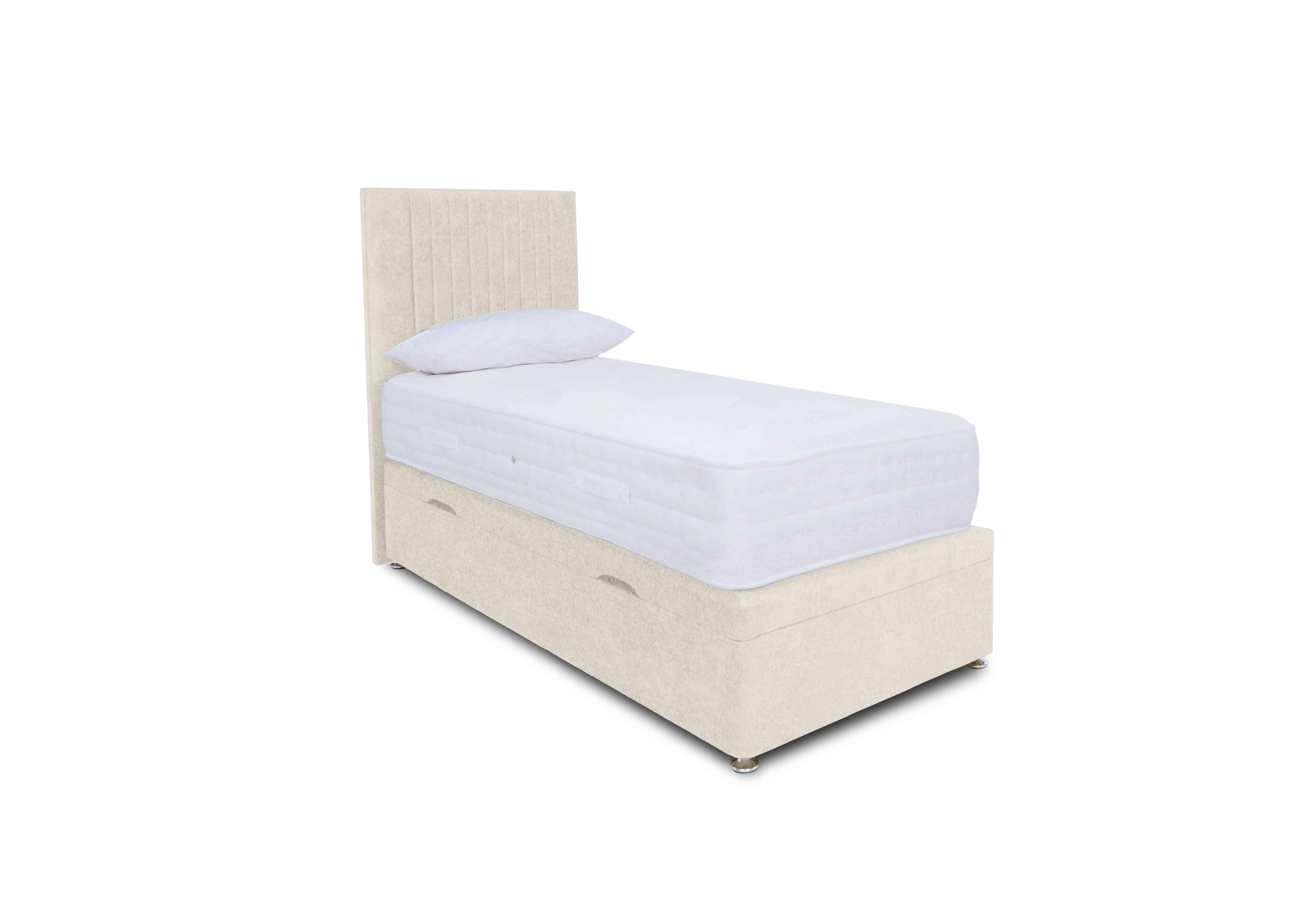 Pocket Luxury Manual Side Ottoman Divan Set in Venice Cream on Furniture Village