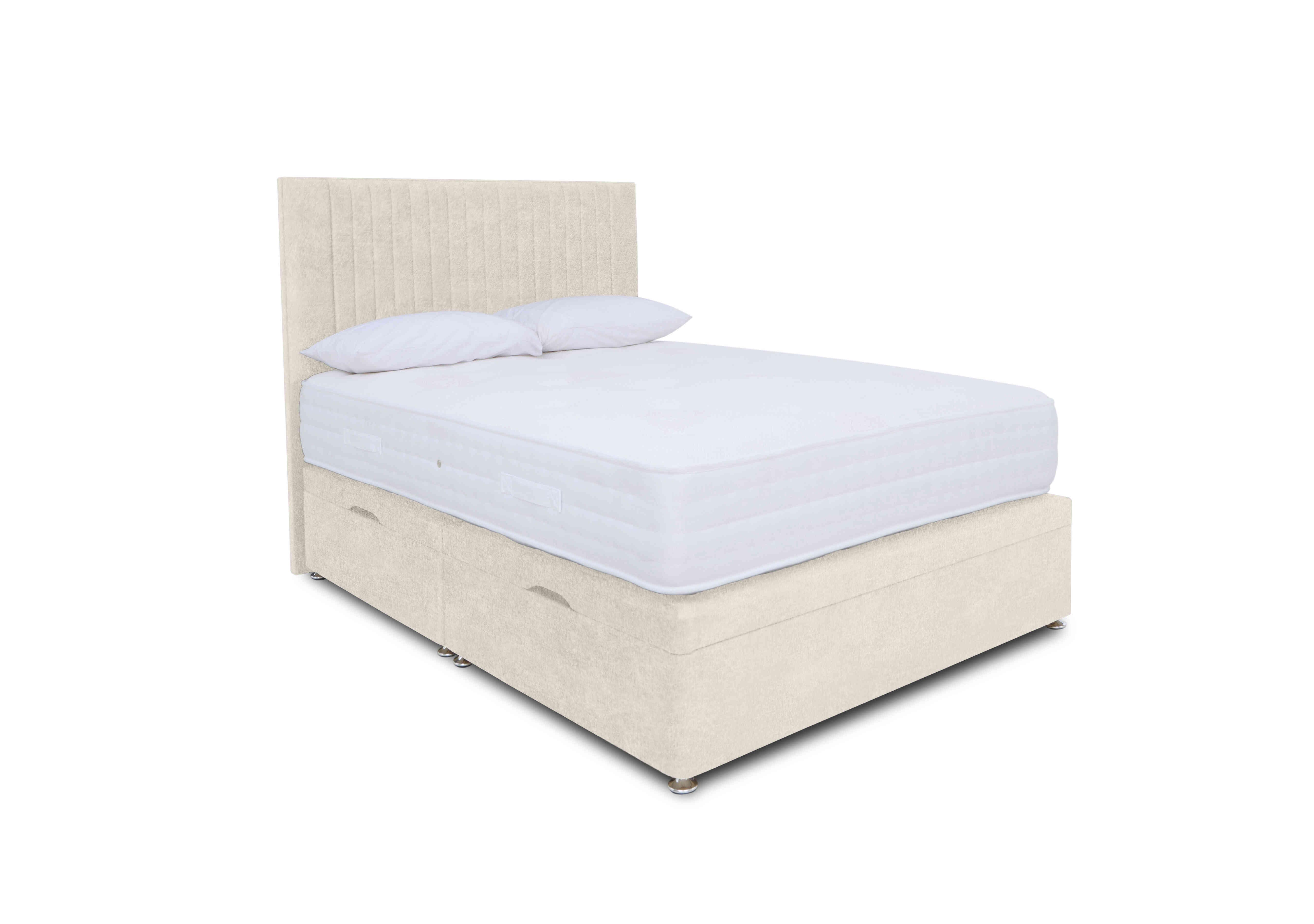 Pocket Luxury Manual Side Ottoman Divan Set in Venice Cream on Furniture Village