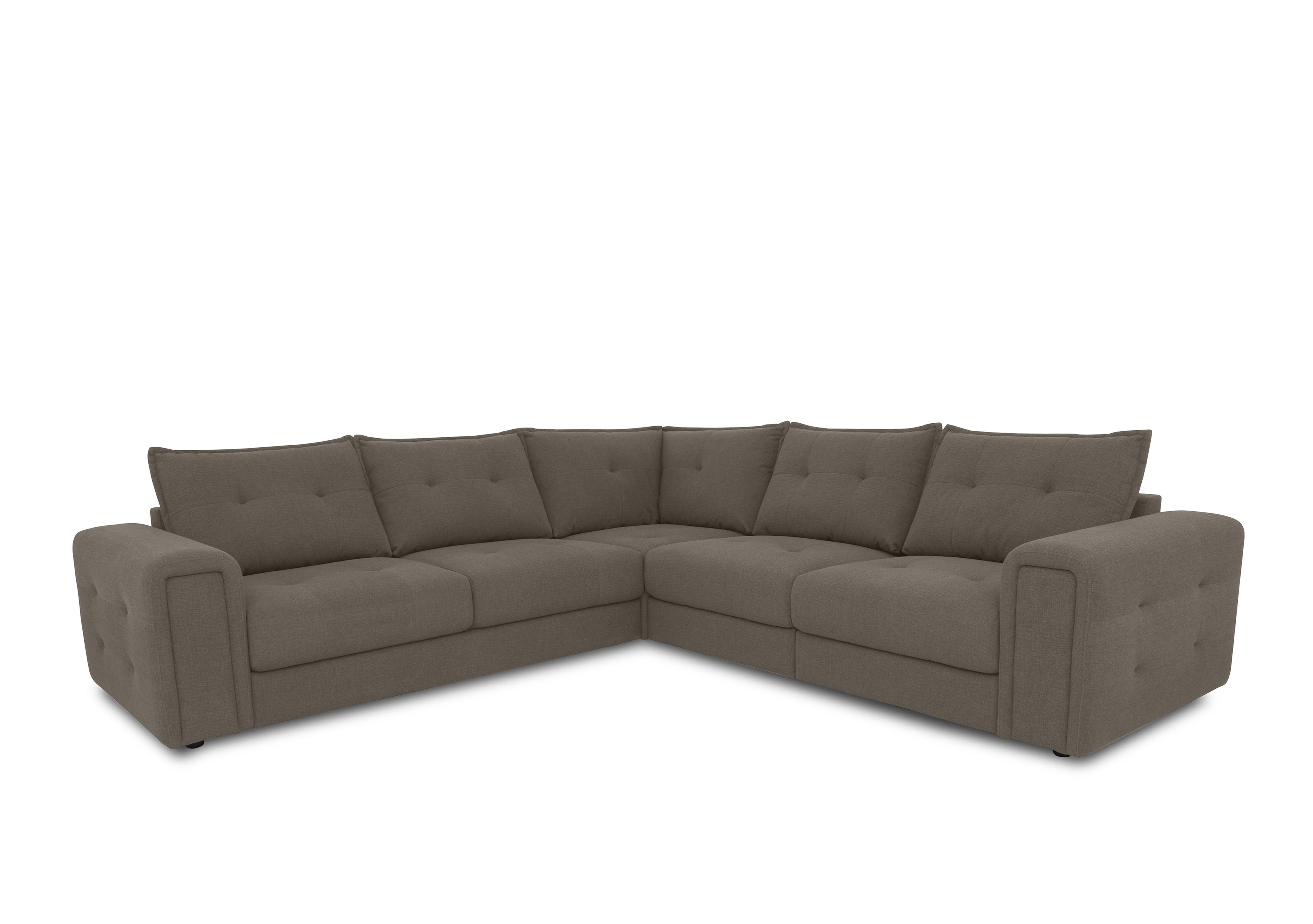 Boutique Goliath Large Fabric Corner Sofa in Oxford 94006 Mocha on Furniture Village