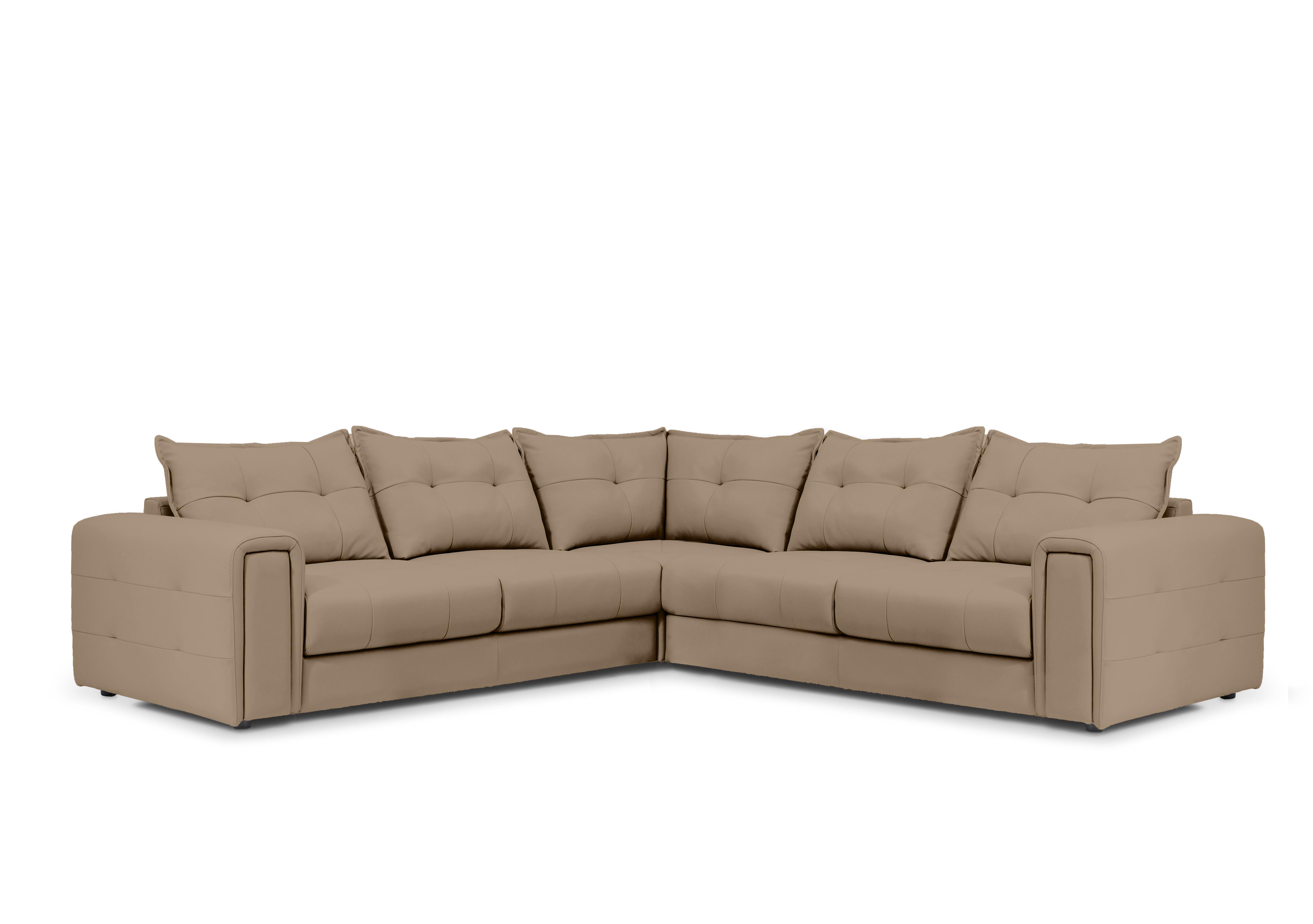 Goliath Large Leather Corner Sofa in Montana Cat-60/06 Barley on Furniture Village