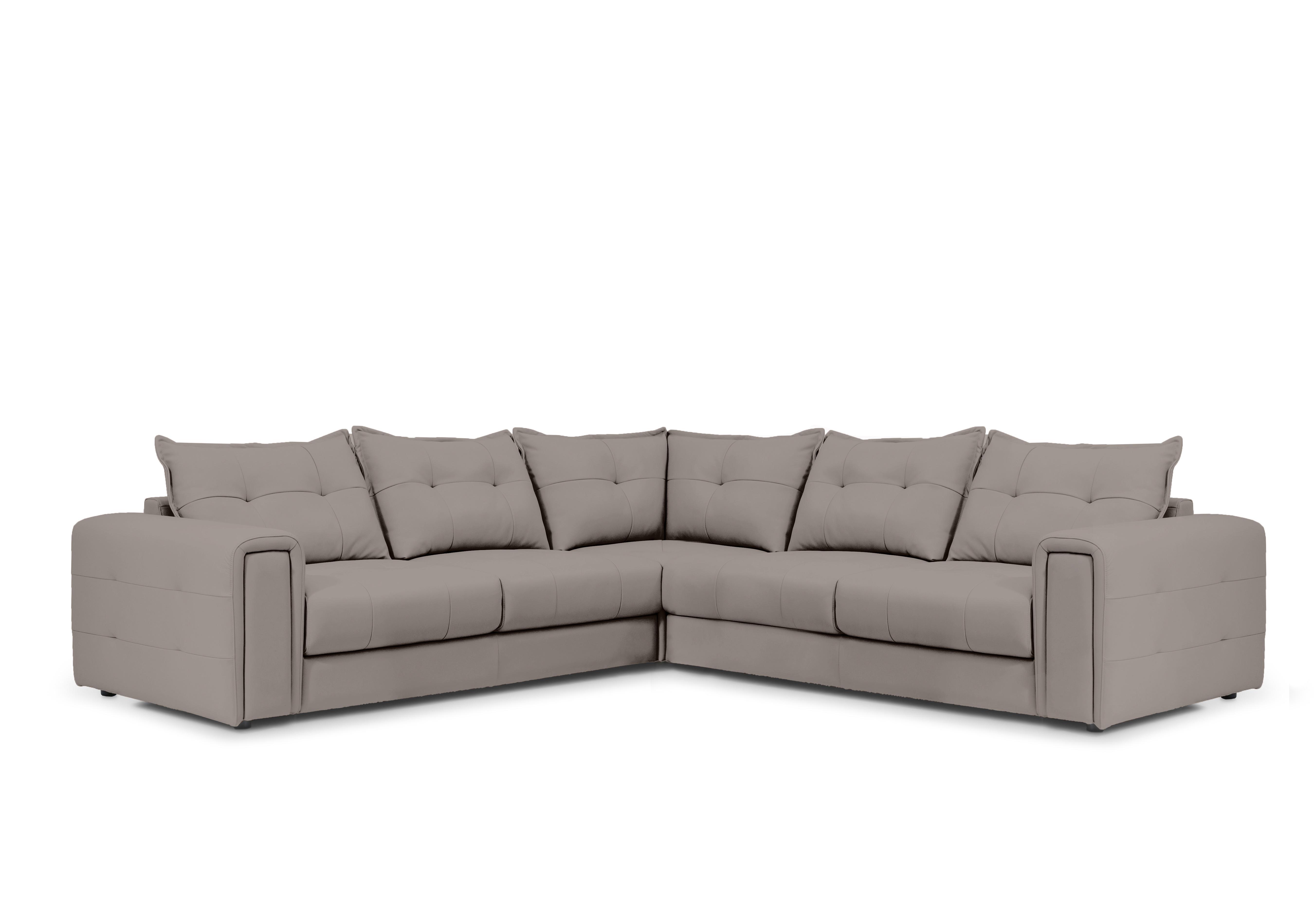 Goliath Large Leather Corner Sofa in Montana Cat-60/23 Lead Grey on Furniture Village