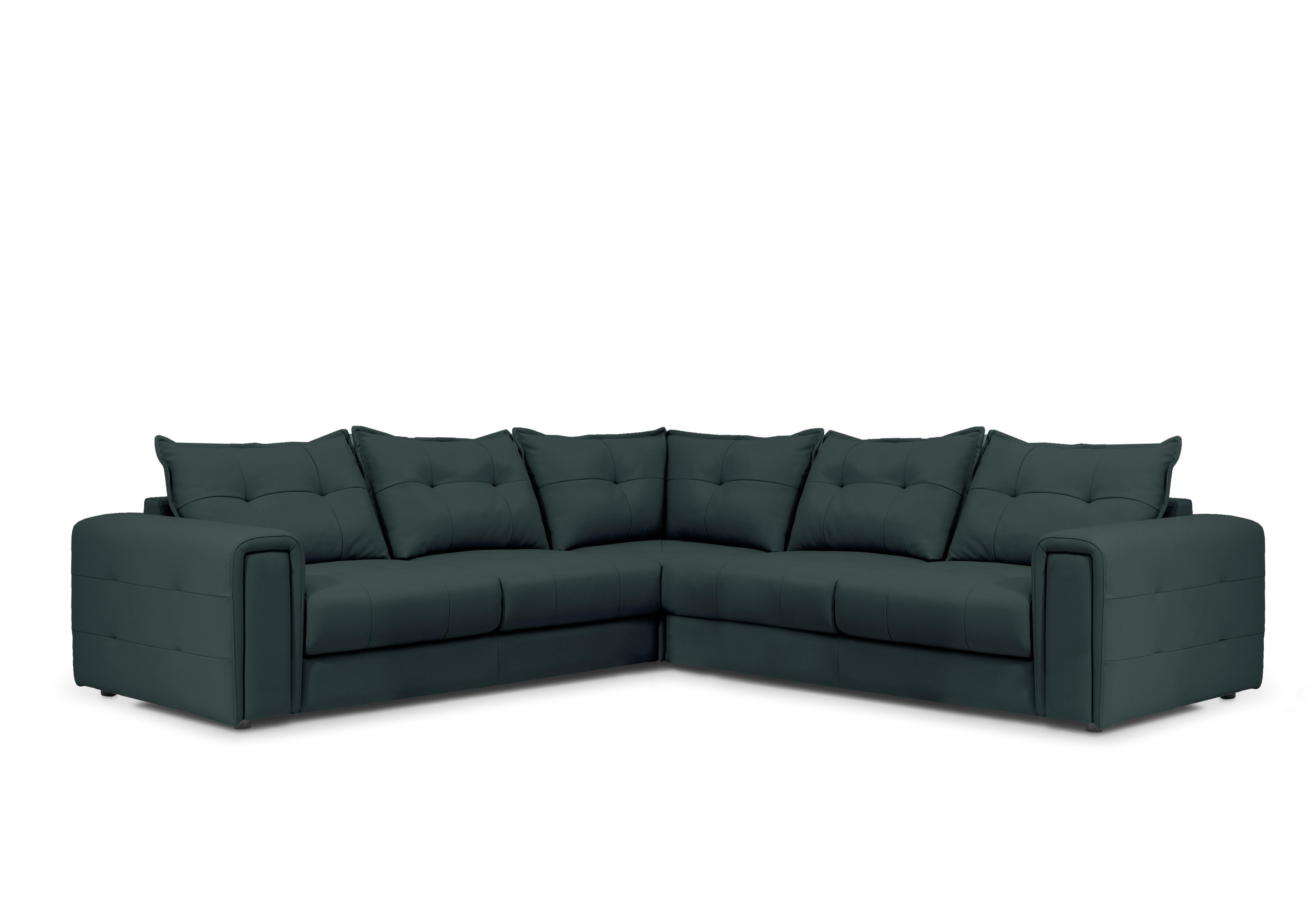 Goliath Large Leather Corner Sofa in Oslo Cat-40/09 Peacock on Furniture Village