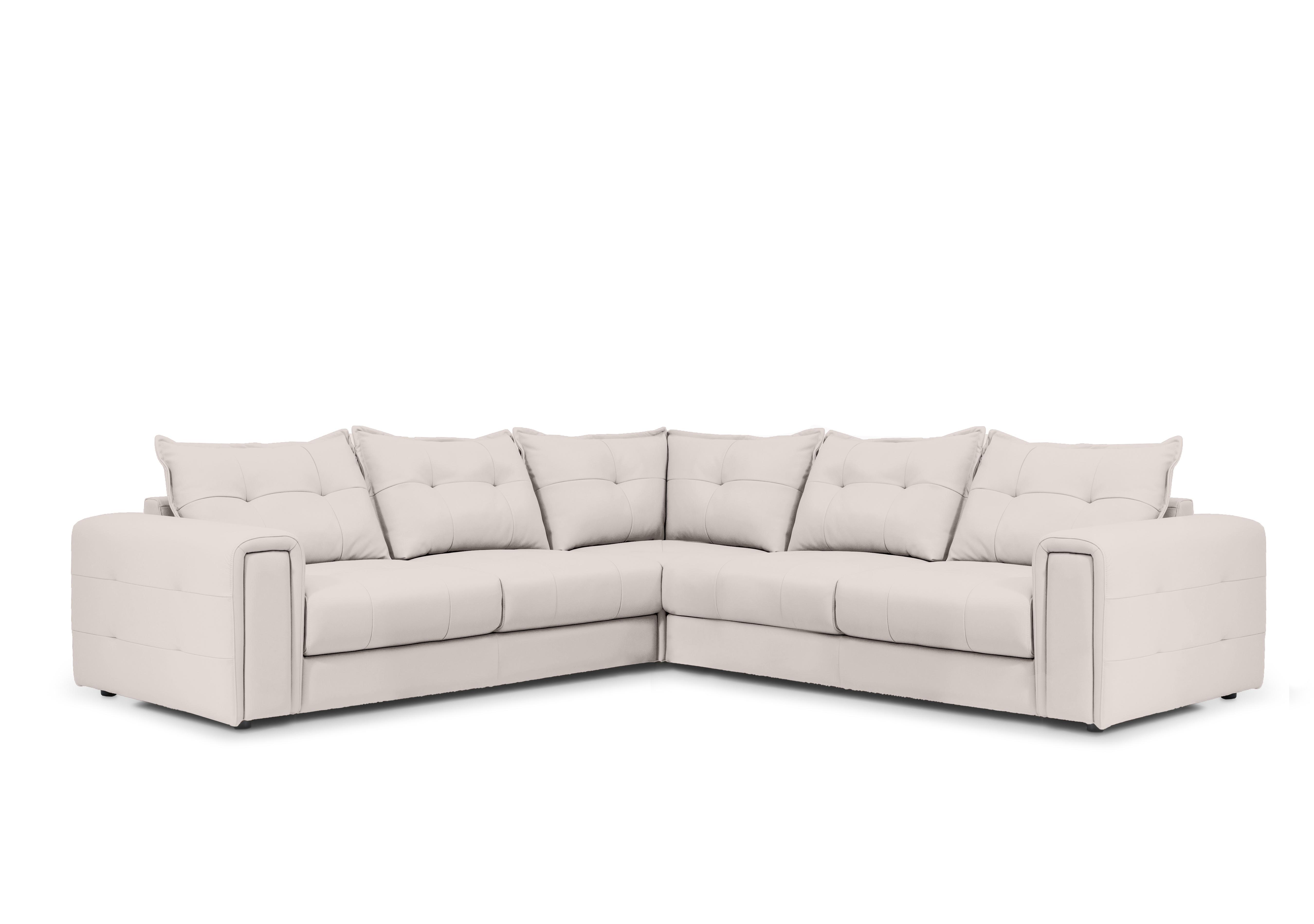 Goliath Large Leather Corner Sofa in Oslo Cat-40/13 Cotton on Furniture Village