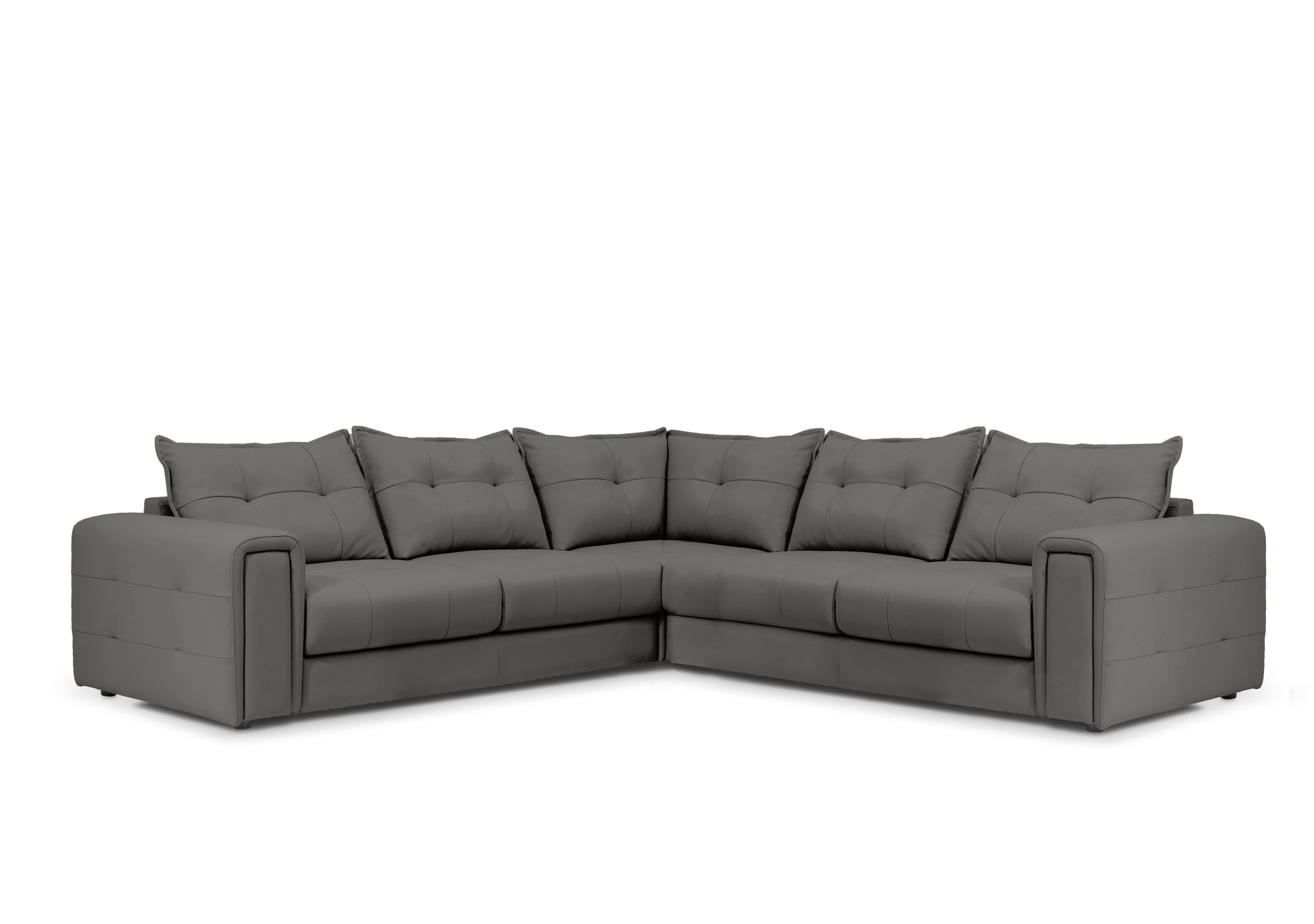 Boutique Goliath Large Leather Corner Sofa in Oslo Cat-40/15 Elephant on Furniture Village