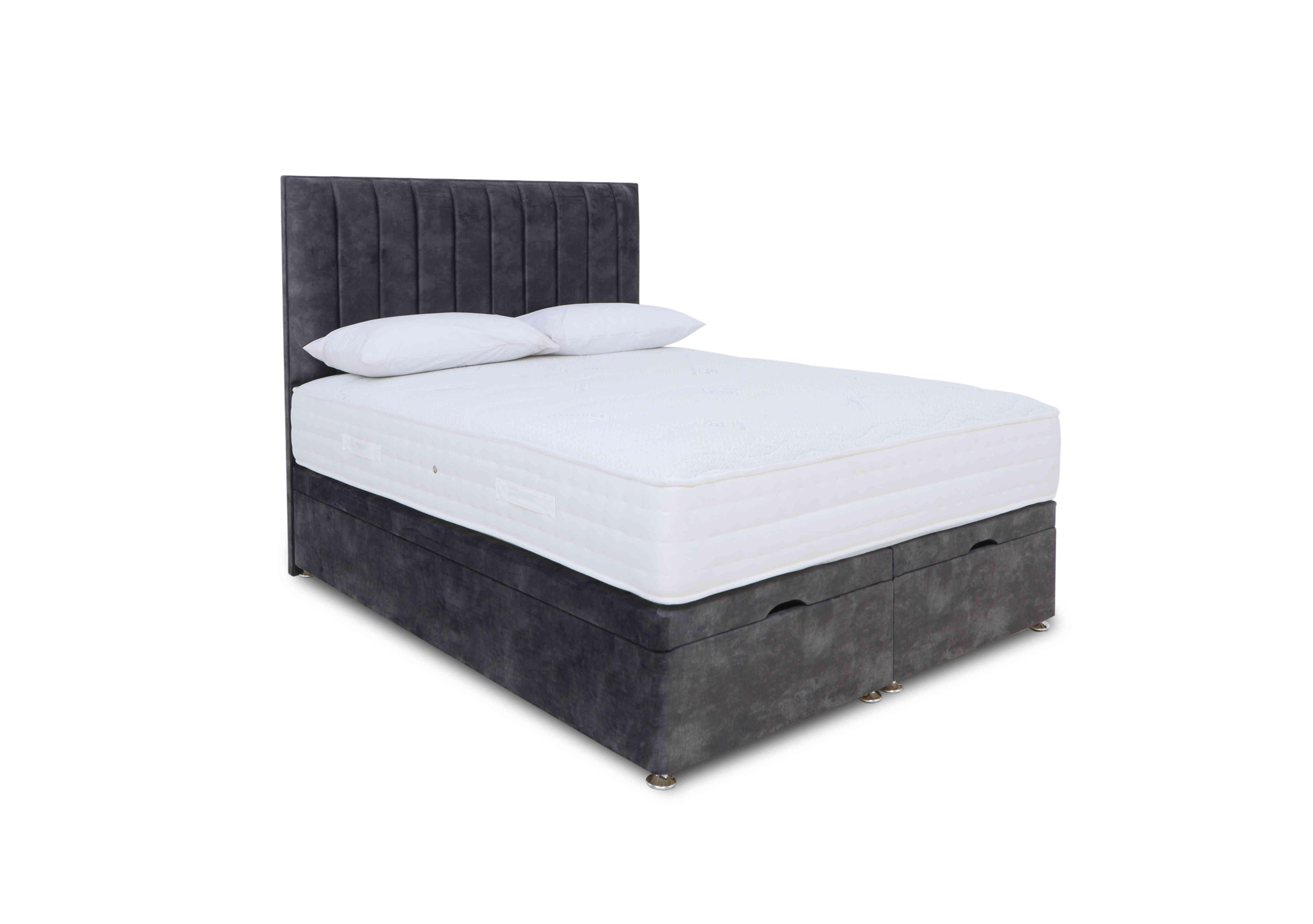 Memory Pocket Manual End Ottoman Divan Set in Lace Domino on Furniture Village