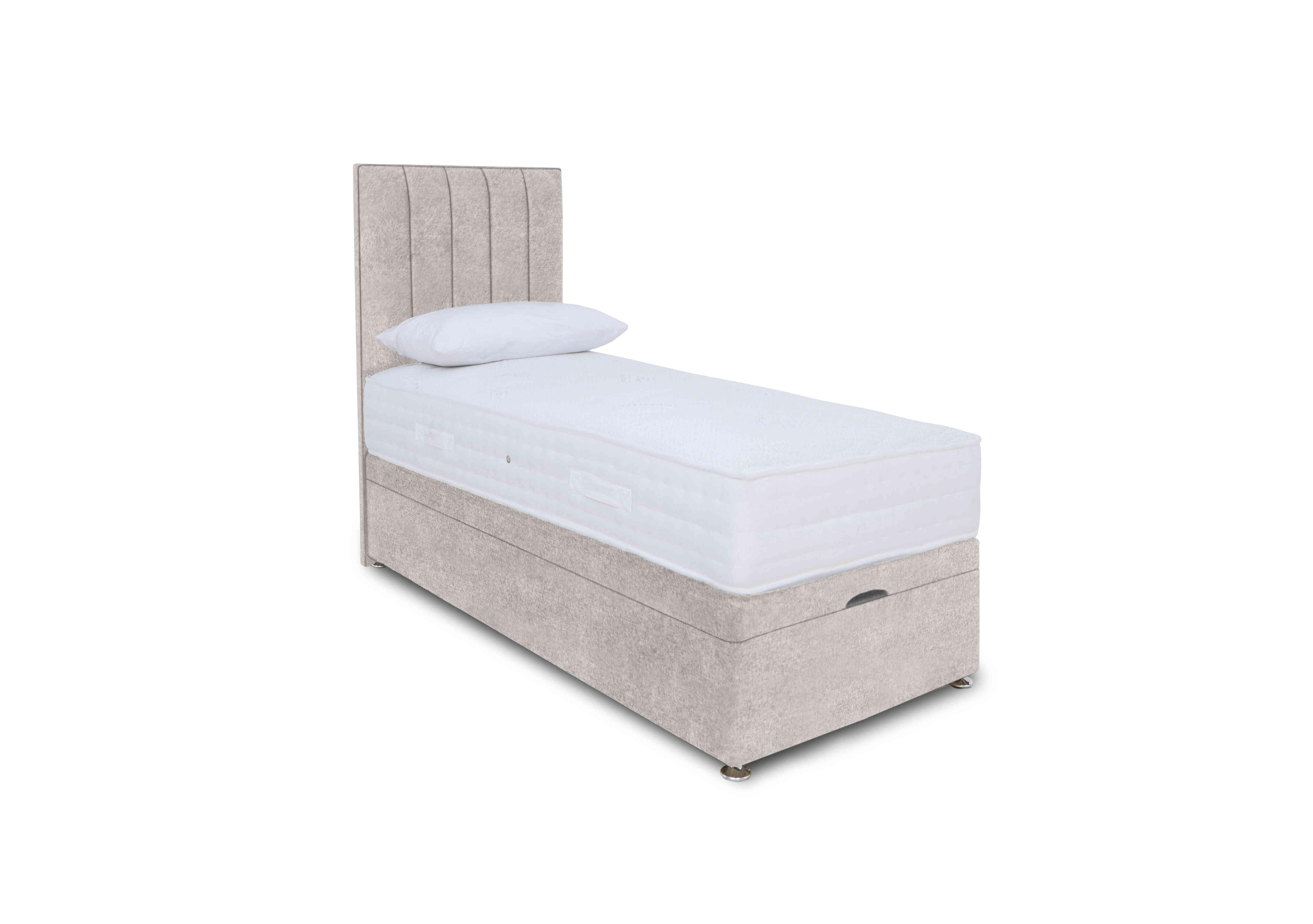 Memory Pocket Manual End Ottoman Divan Set in Orkney Pebble on Furniture Village
