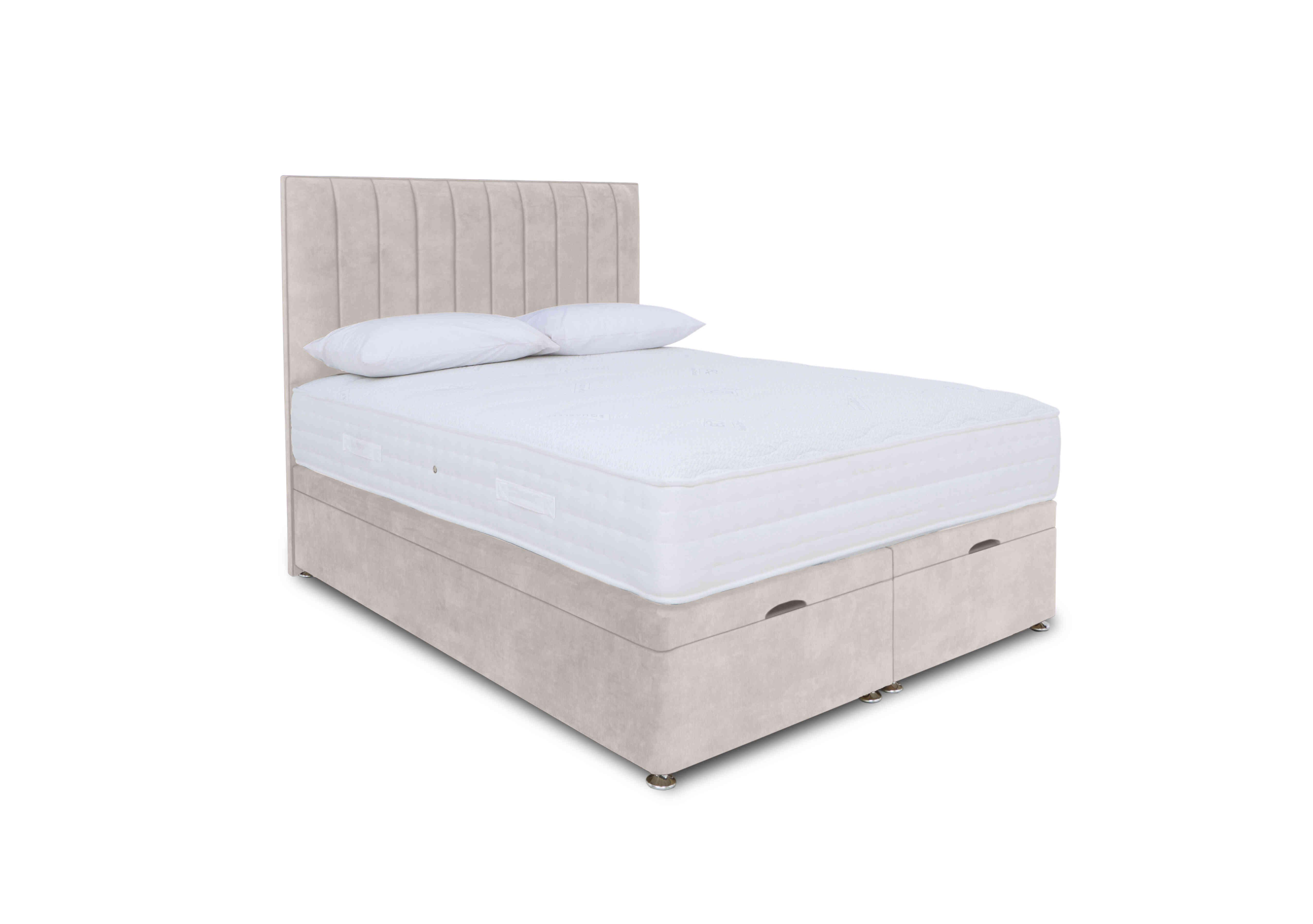 Memory Pocket Manual End Ottoman Divan Set in Plain Opal on Furniture Village