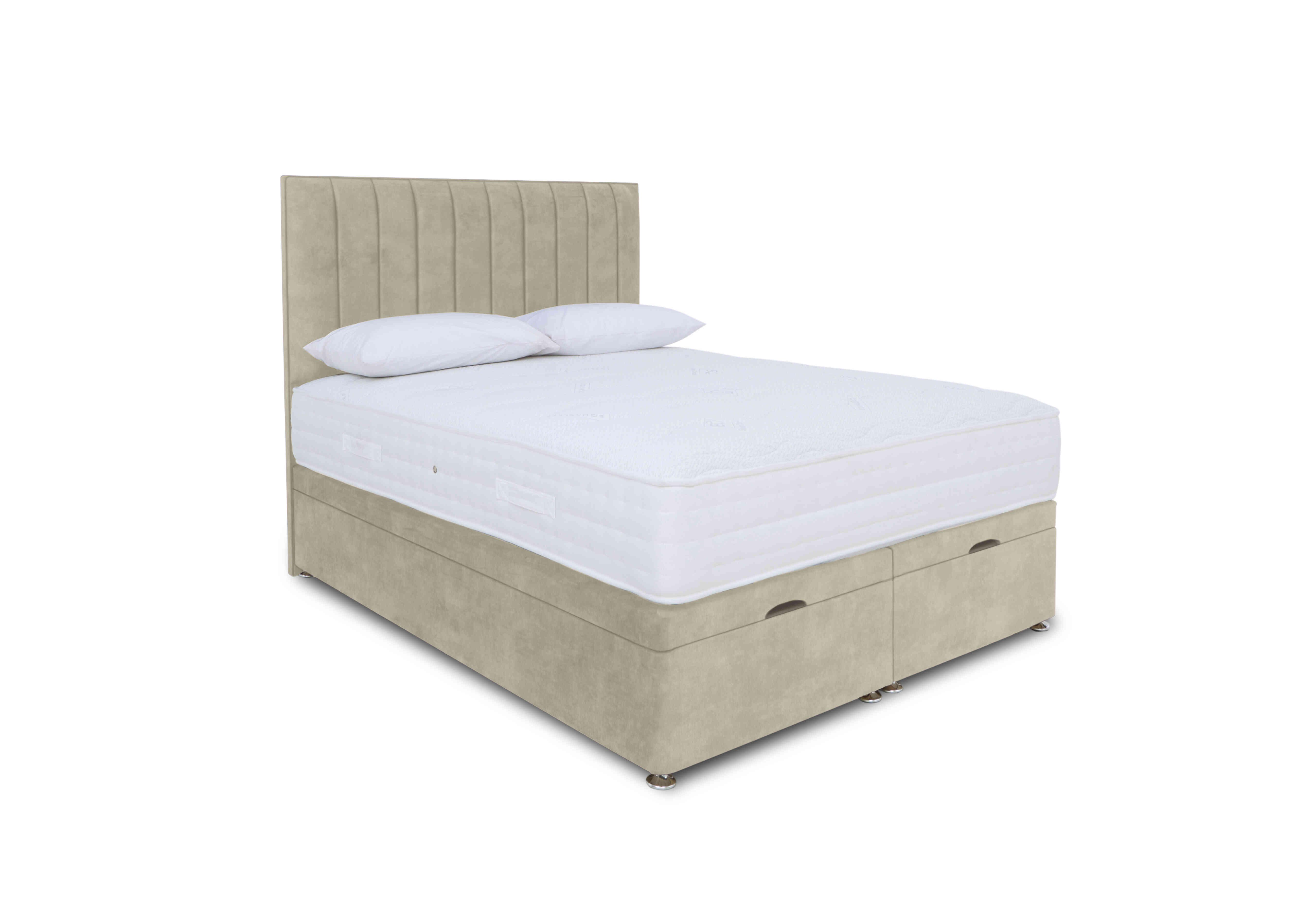Memory Pocket Manual End Ottoman Divan Set in Plain Quartz on Furniture Village