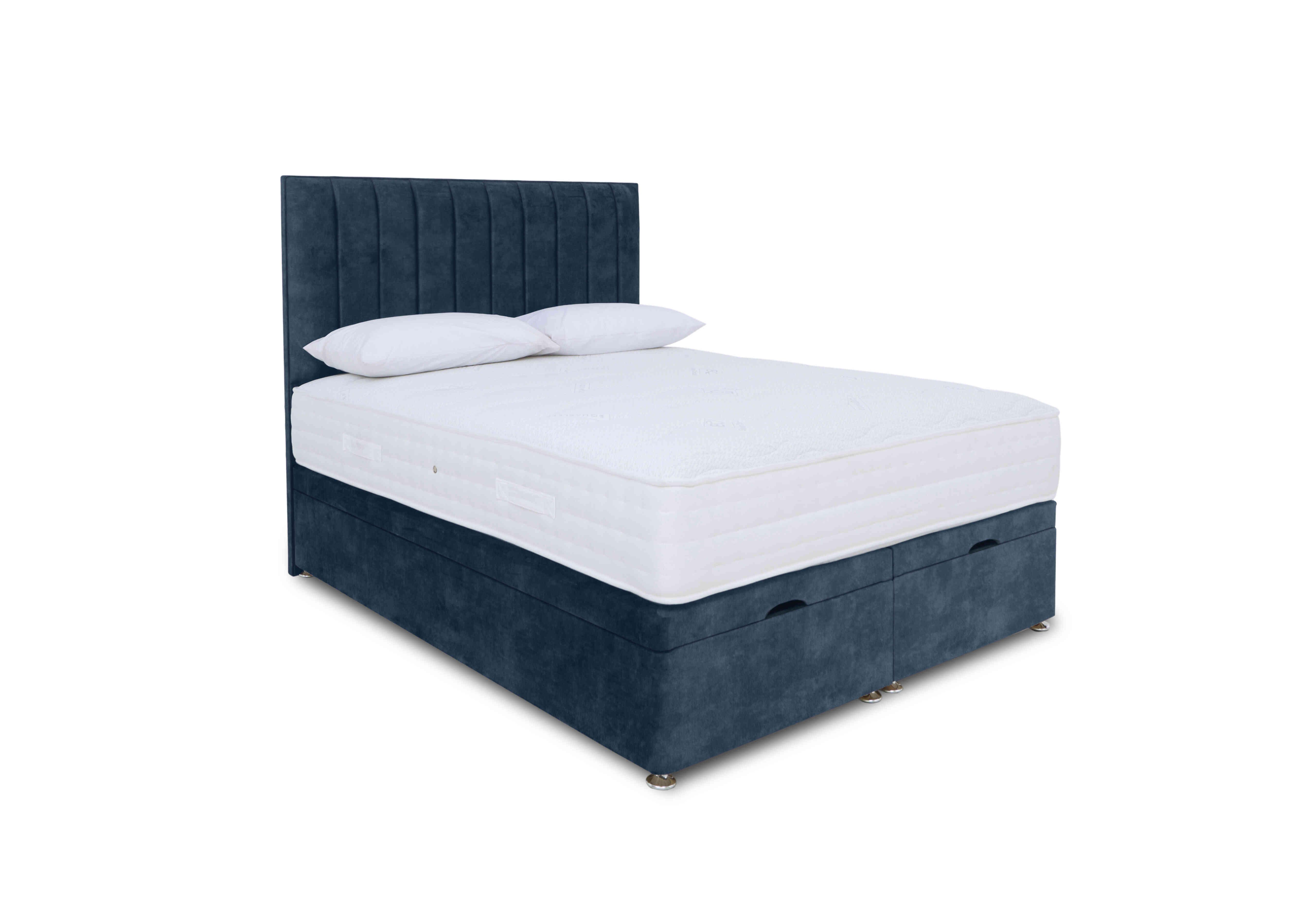 Memory Pocket Manual End Ottoman Divan Set in Plain Sapphire on Furniture Village
