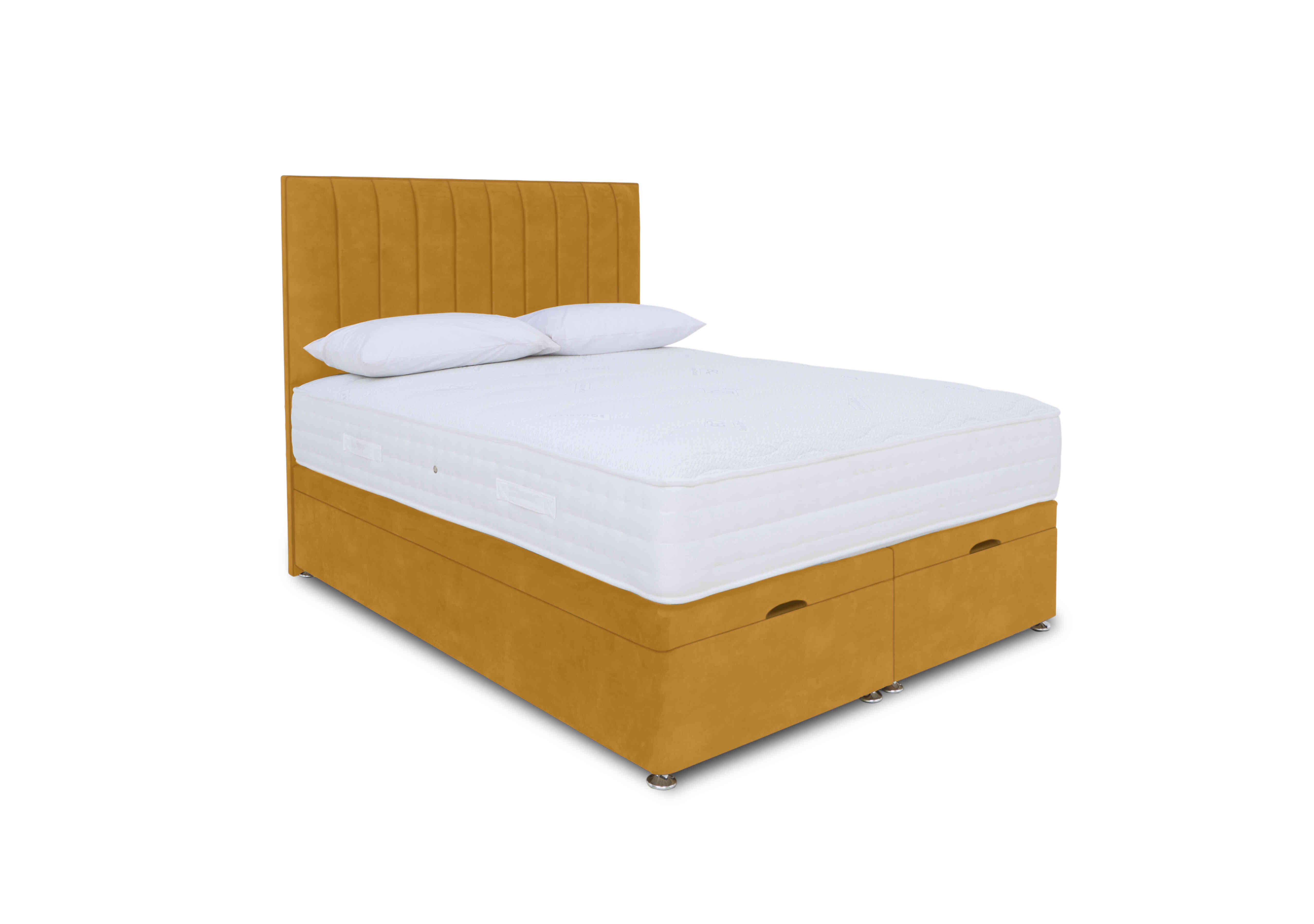 Memory Pocket Manual End Ottoman Divan Set in Plush Corn on Furniture Village