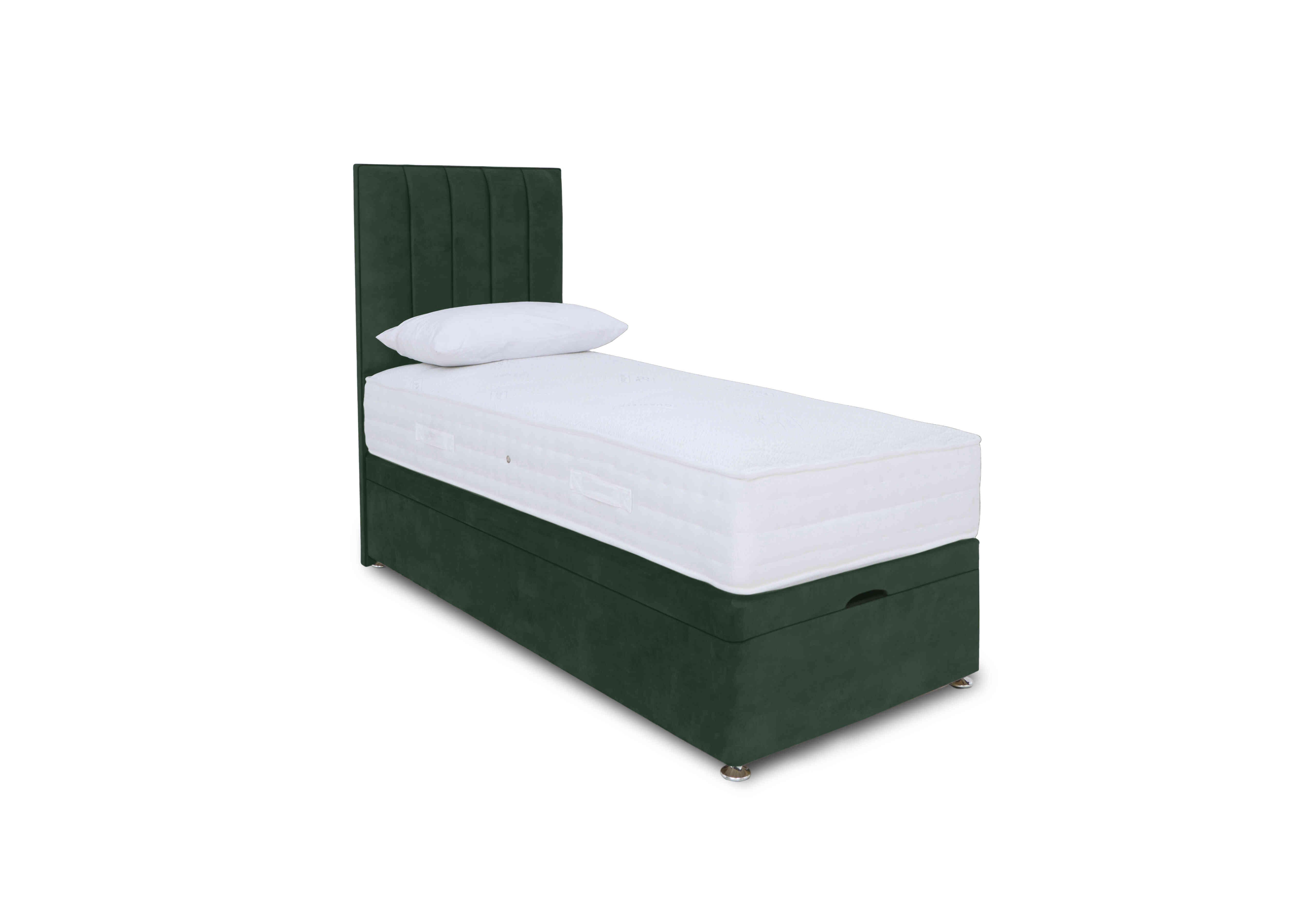 Memory Pocket Manual End Ottoman Divan Set in Plush Emerald on Furniture Village