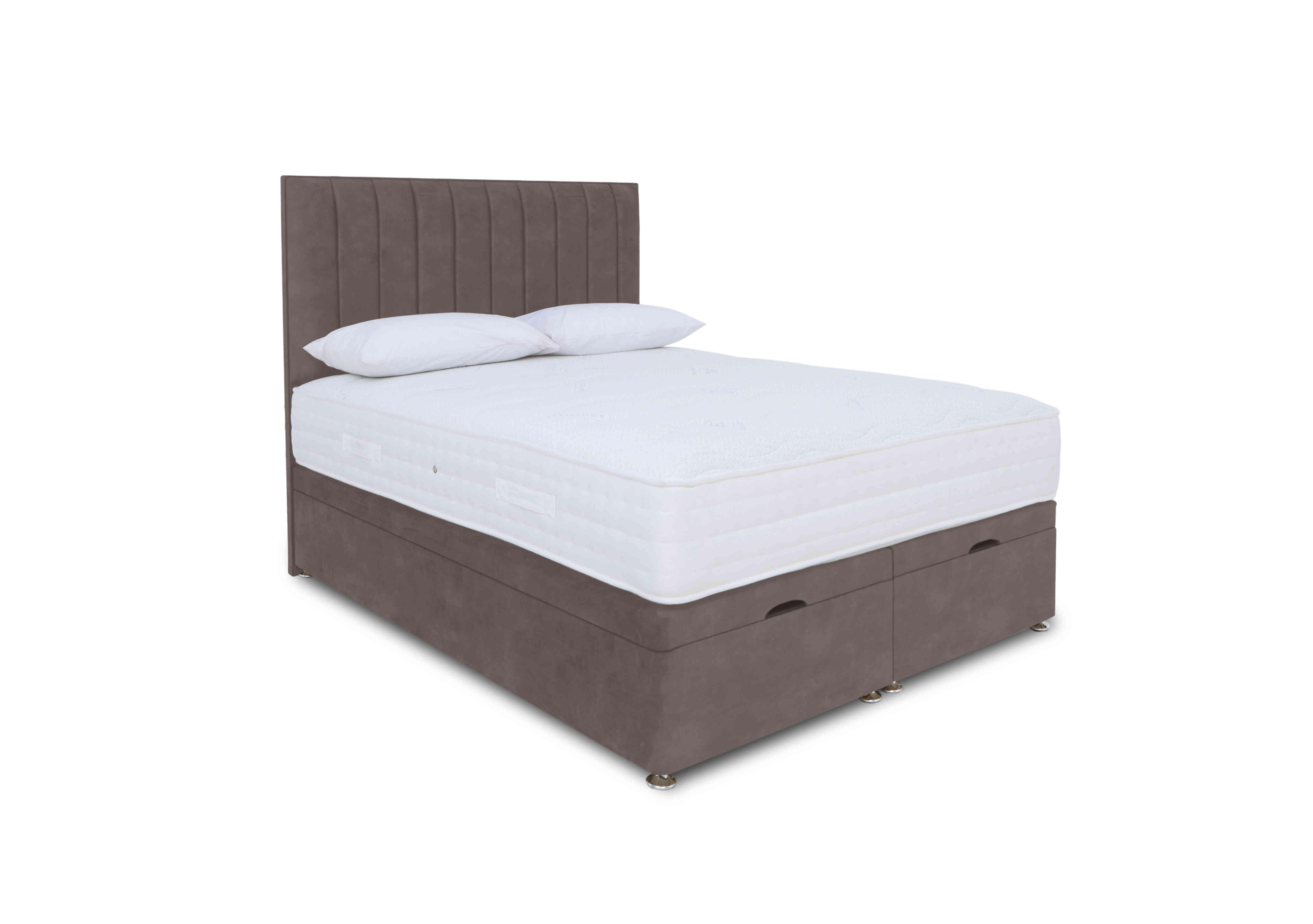 Memory Pocket Manual End Ottoman Divan Set in Plush Mole on Furniture Village