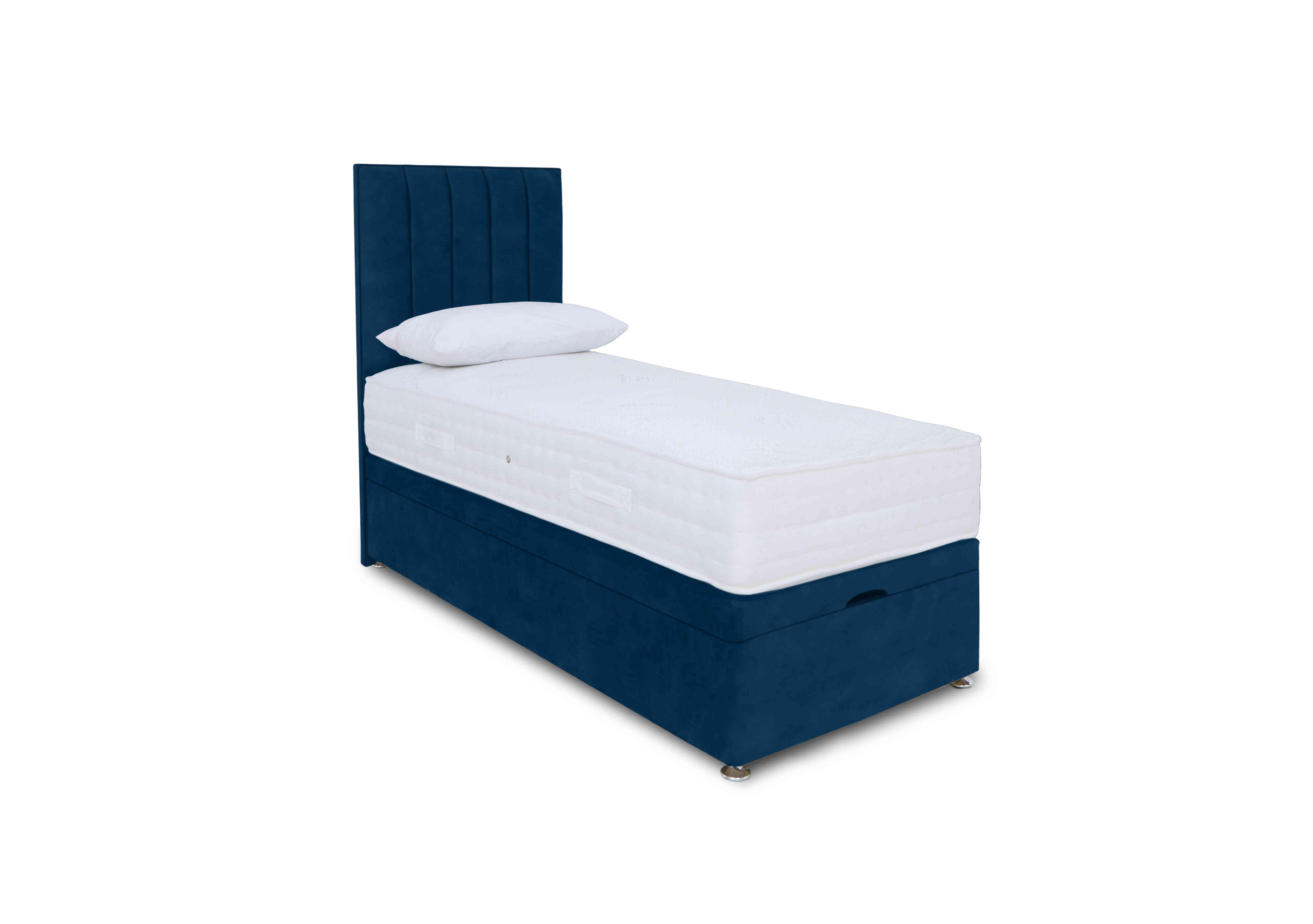 Memory Pocket Manual End Ottoman Divan Set in Plush Pacific on Furniture Village