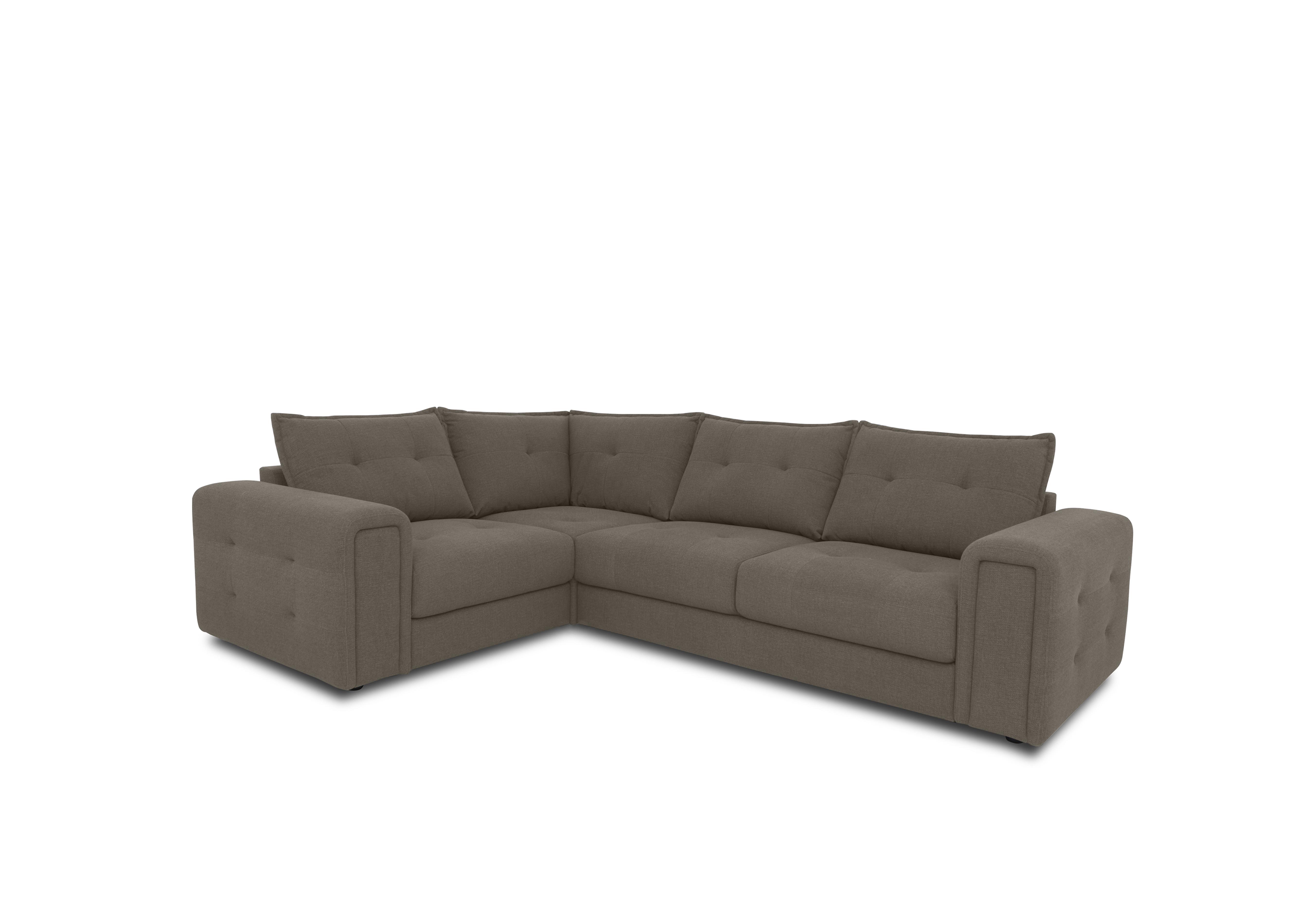 Boutique Goliath Fabric Corner Sofa in Oxford 94006 Mocha on Furniture Village