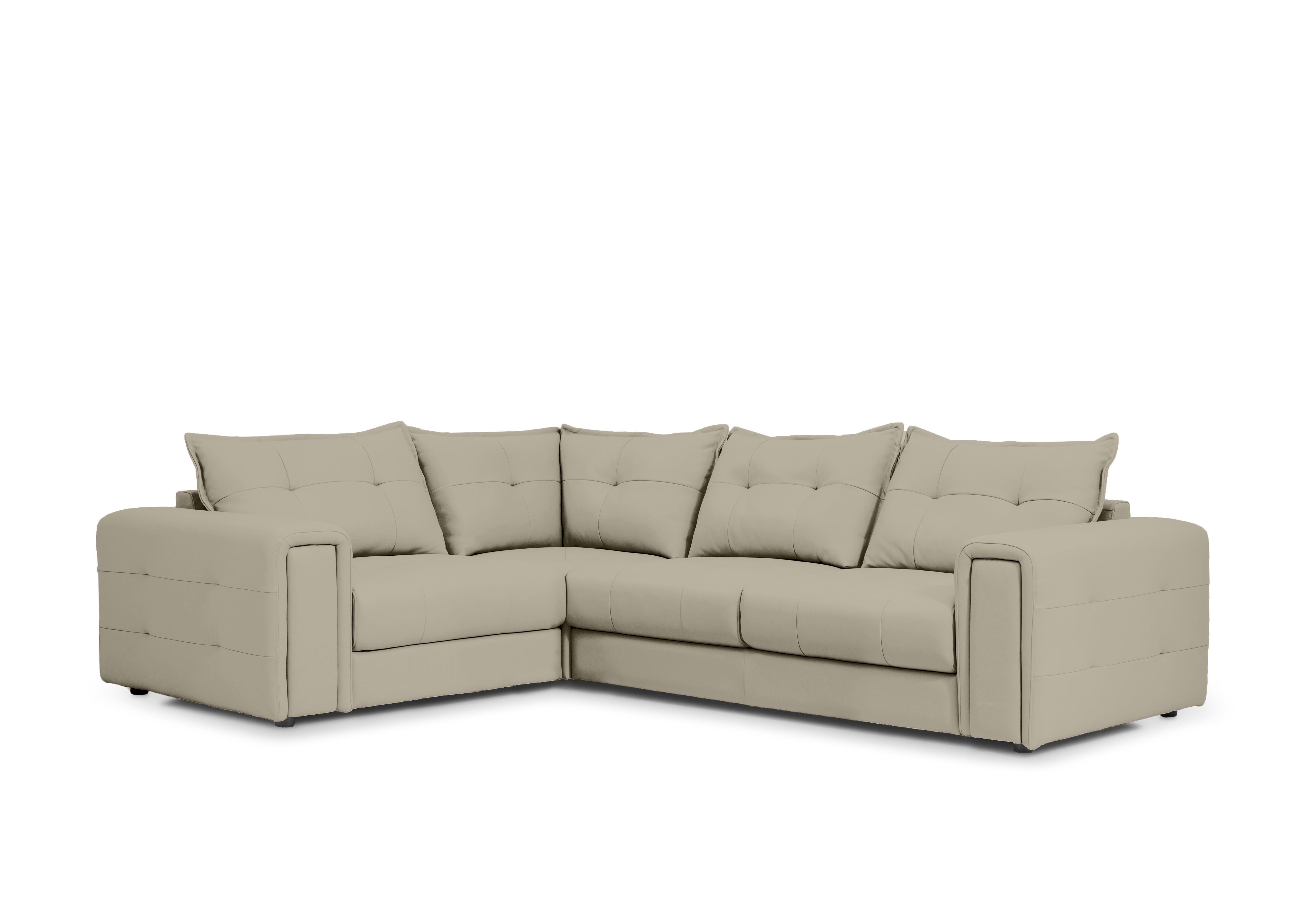 Boutique Goliath Leather Corner Sofa in Montana Cat-60/05 Bone China on Furniture Village