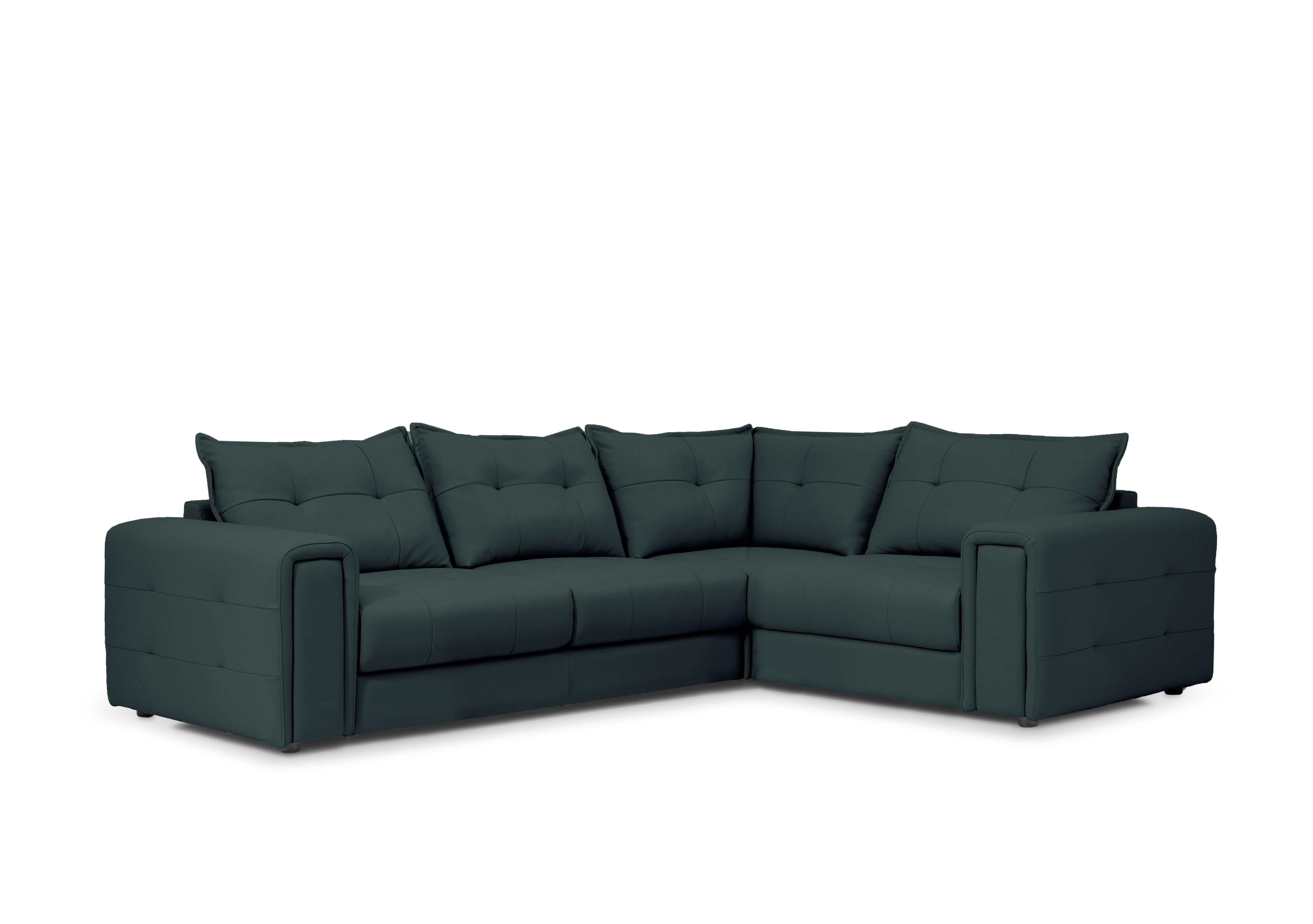 Goliath Leather Corner Sofa in Oslo Cat-40/09 Peacock on Furniture Village