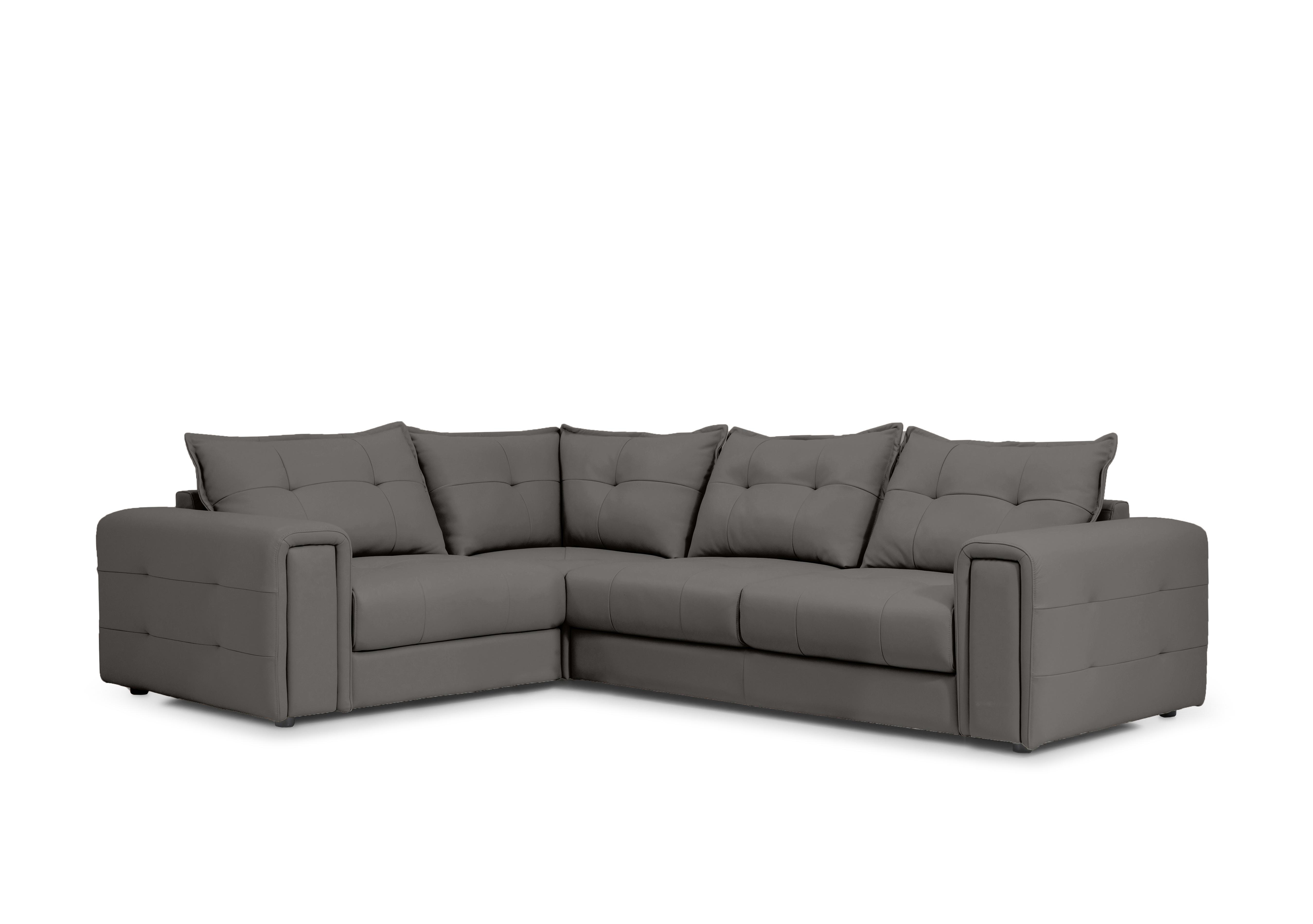 Boutique Goliath Leather Corner Sofa in Oslo Cat-40/15 Elephant on Furniture Village