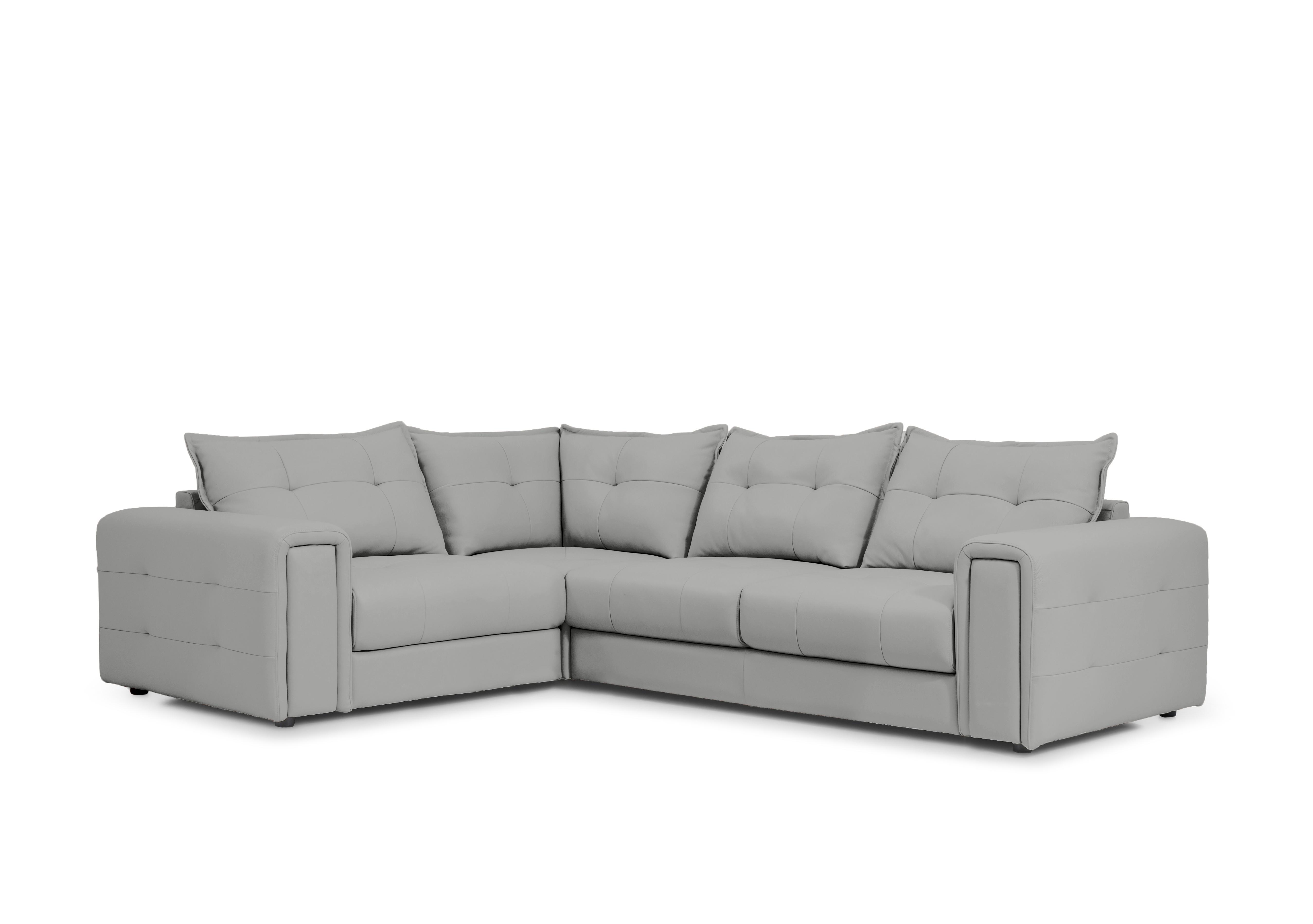 Goliath Leather Corner Sofa in Oslo Cat-40/27 Light Grey on Furniture Village