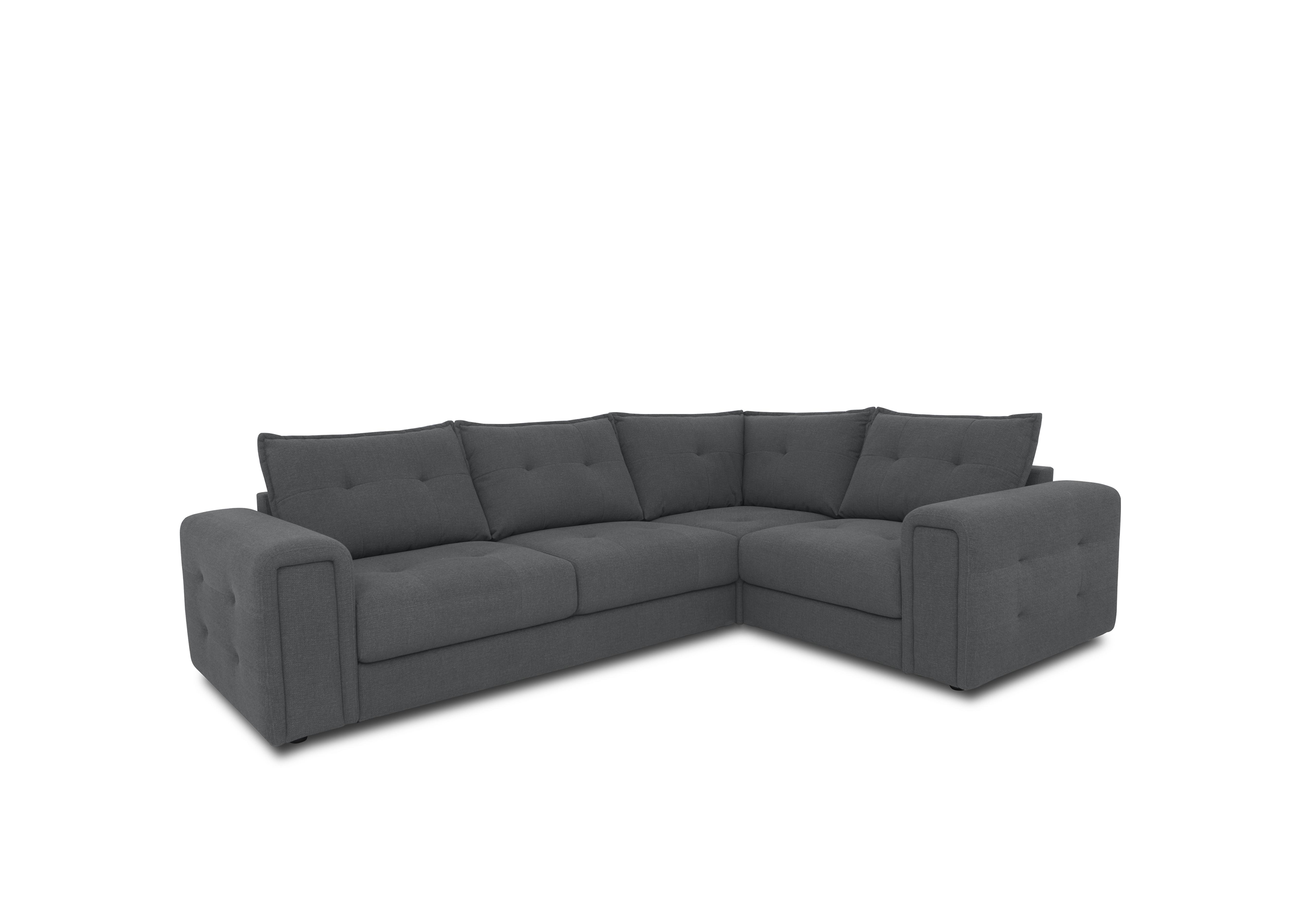Goliath Fabric Corner Sofa with Storage Drawers in Oxford 94029 Storm on Furniture Village
