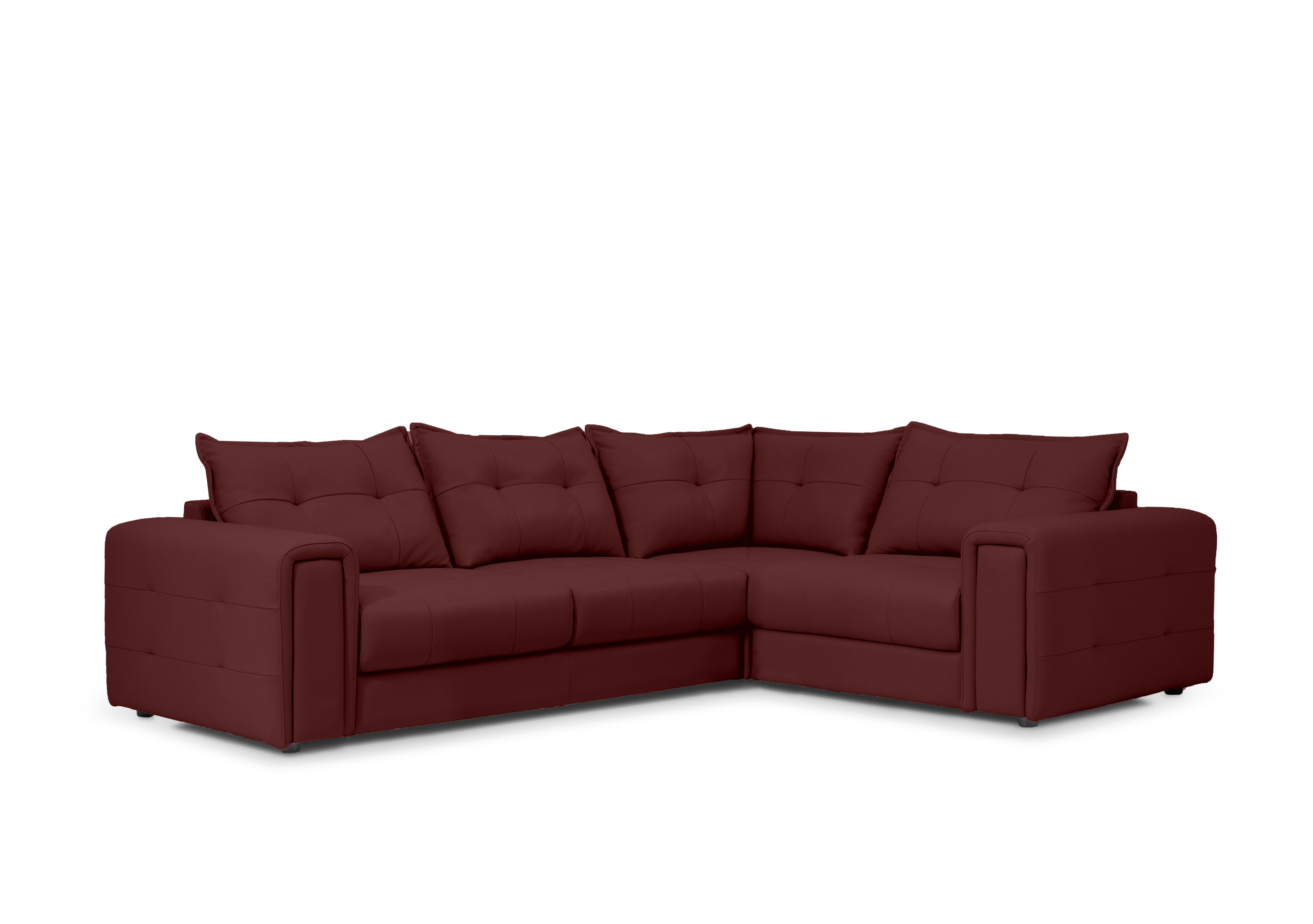Goliath Leather Corner Sofa with Storage Drawers in Montana Cat-60/15 Ruby on Furniture Village