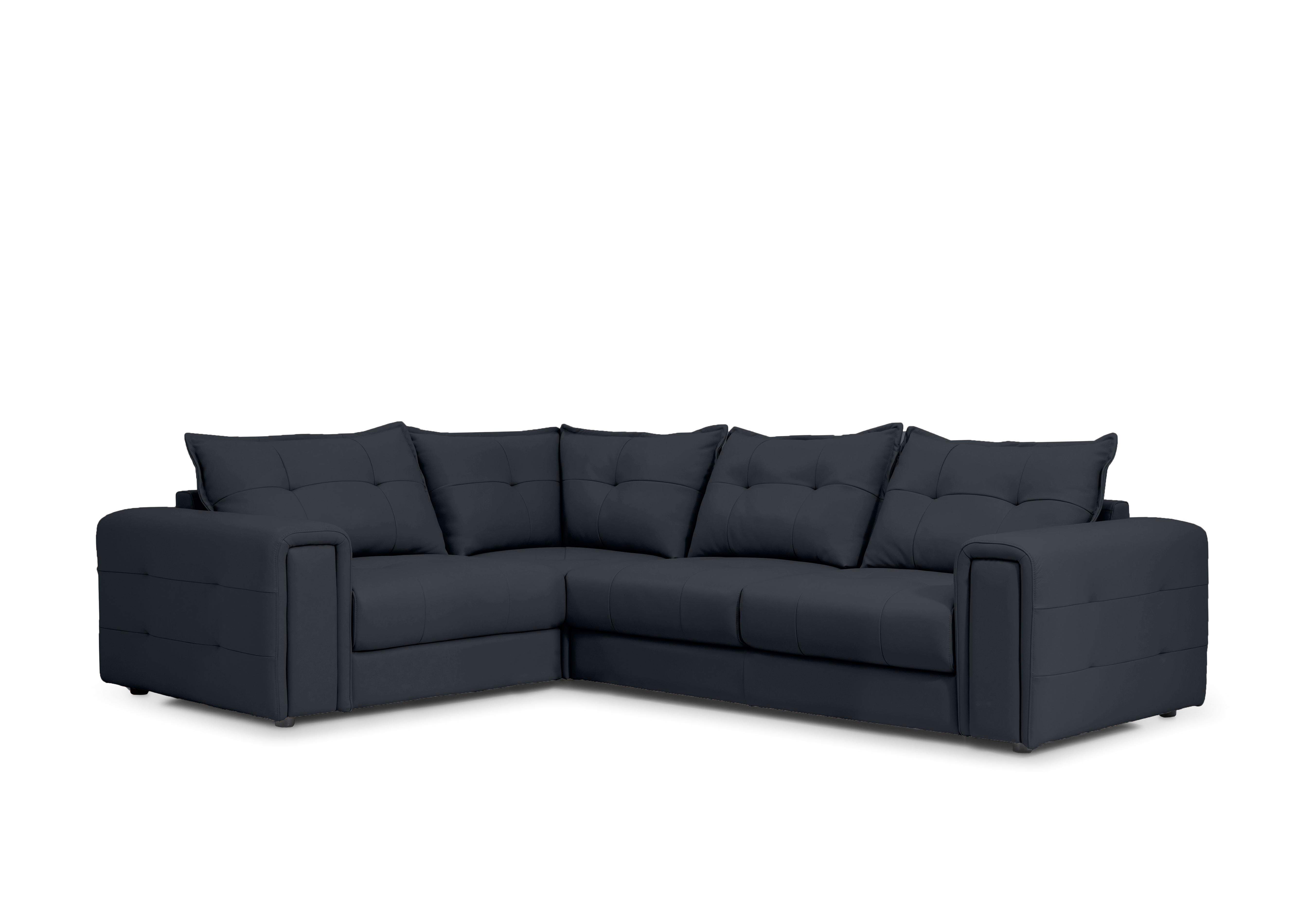 Goliath Leather Corner Sofa with Storage Drawers in Montana Cat-60/24 Navy on Furniture Village