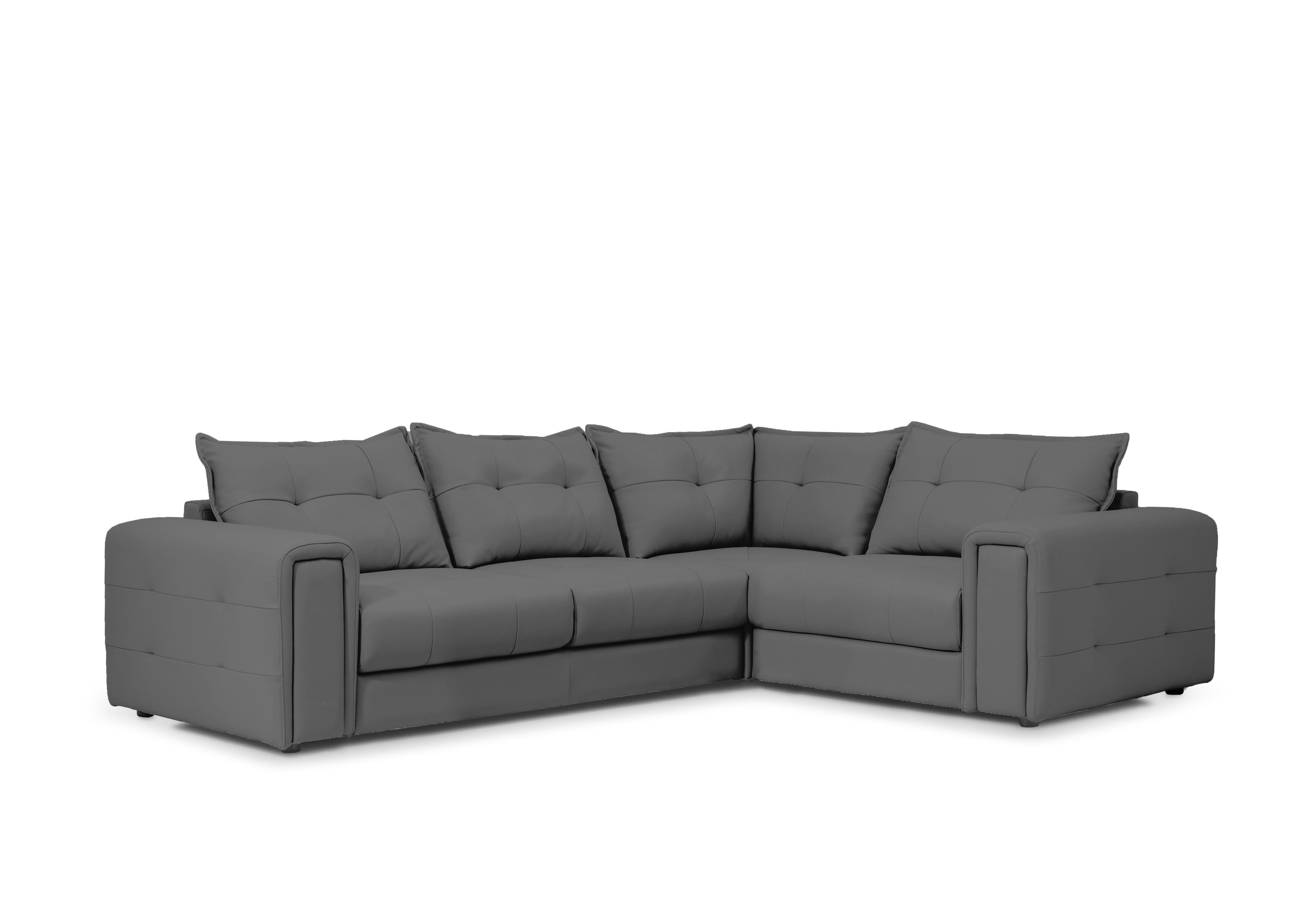 Goliath Leather Corner Sofa with Storage Drawers in Montana Cat-60/33 Granite on Furniture Village