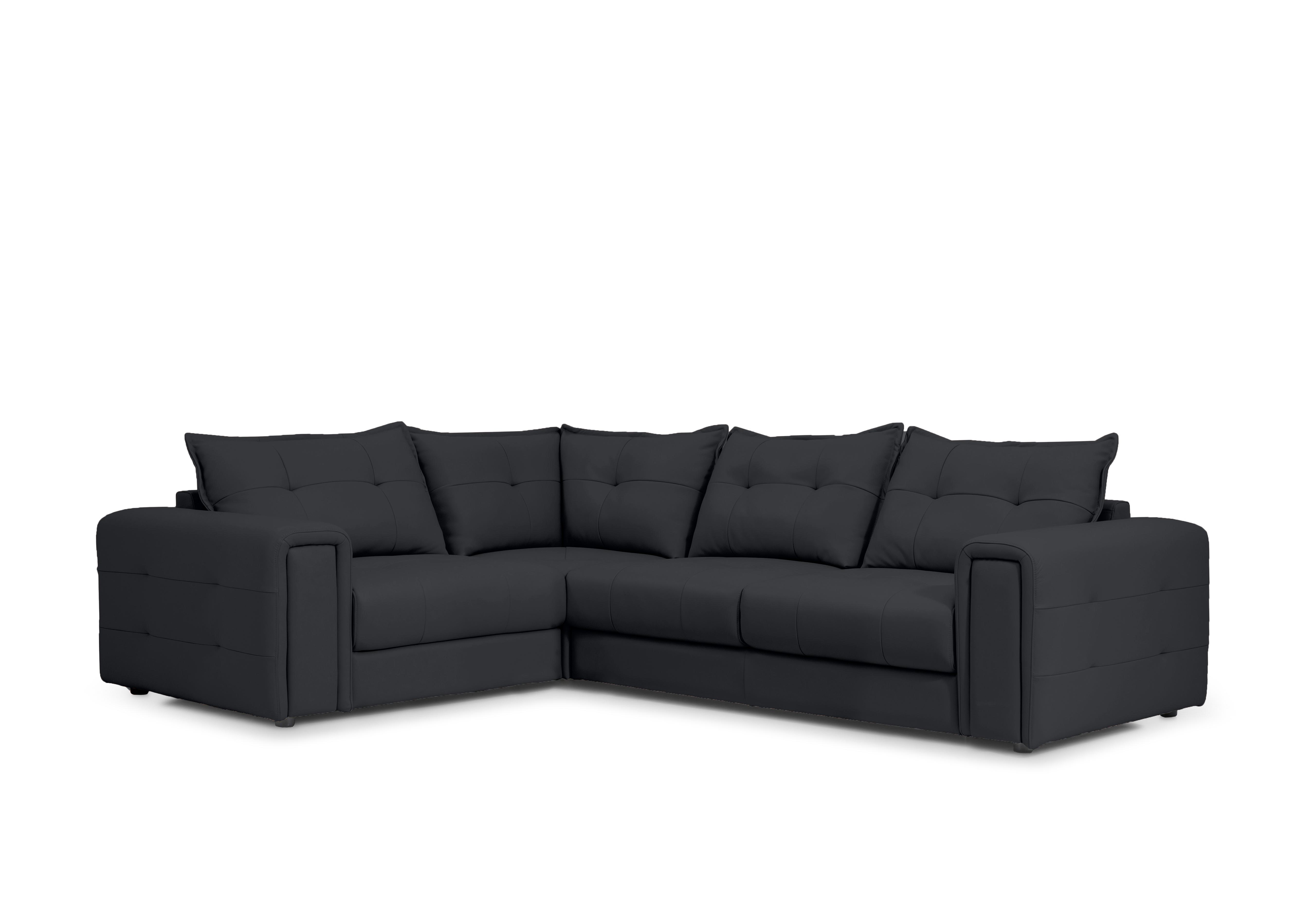 Goliath Leather Corner Sofa with Storage Drawers in Montanacat-60/18 Lavender Grey on Furniture Village