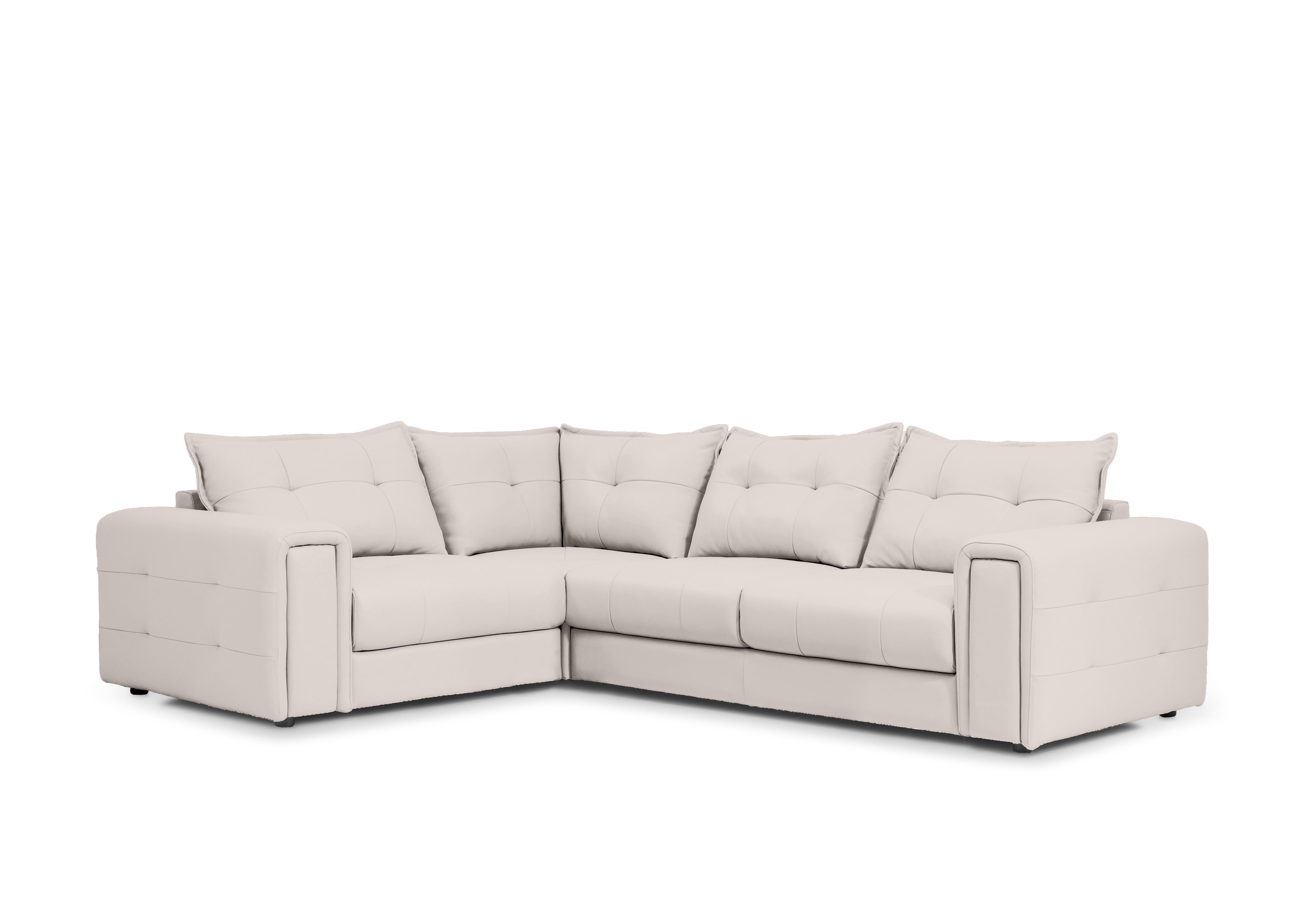 Goliath Leather Corner Sofa with Storage Drawers in Oslo Cat-40/13 Cotton on Furniture Village