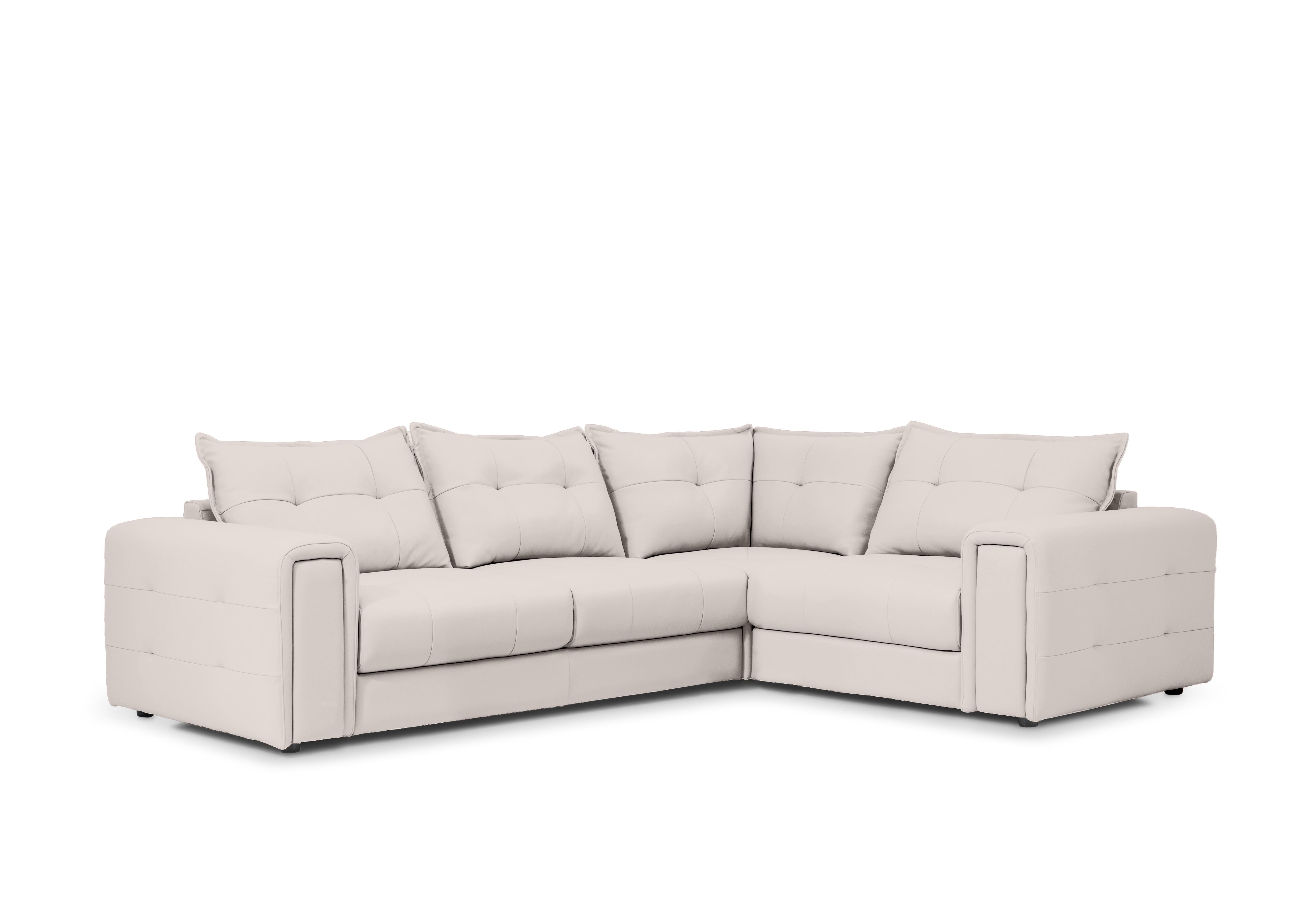 Goliath Leather Corner Sofa with Storage Drawers in Oslo Cat-40/13 Cotton on Furniture Village