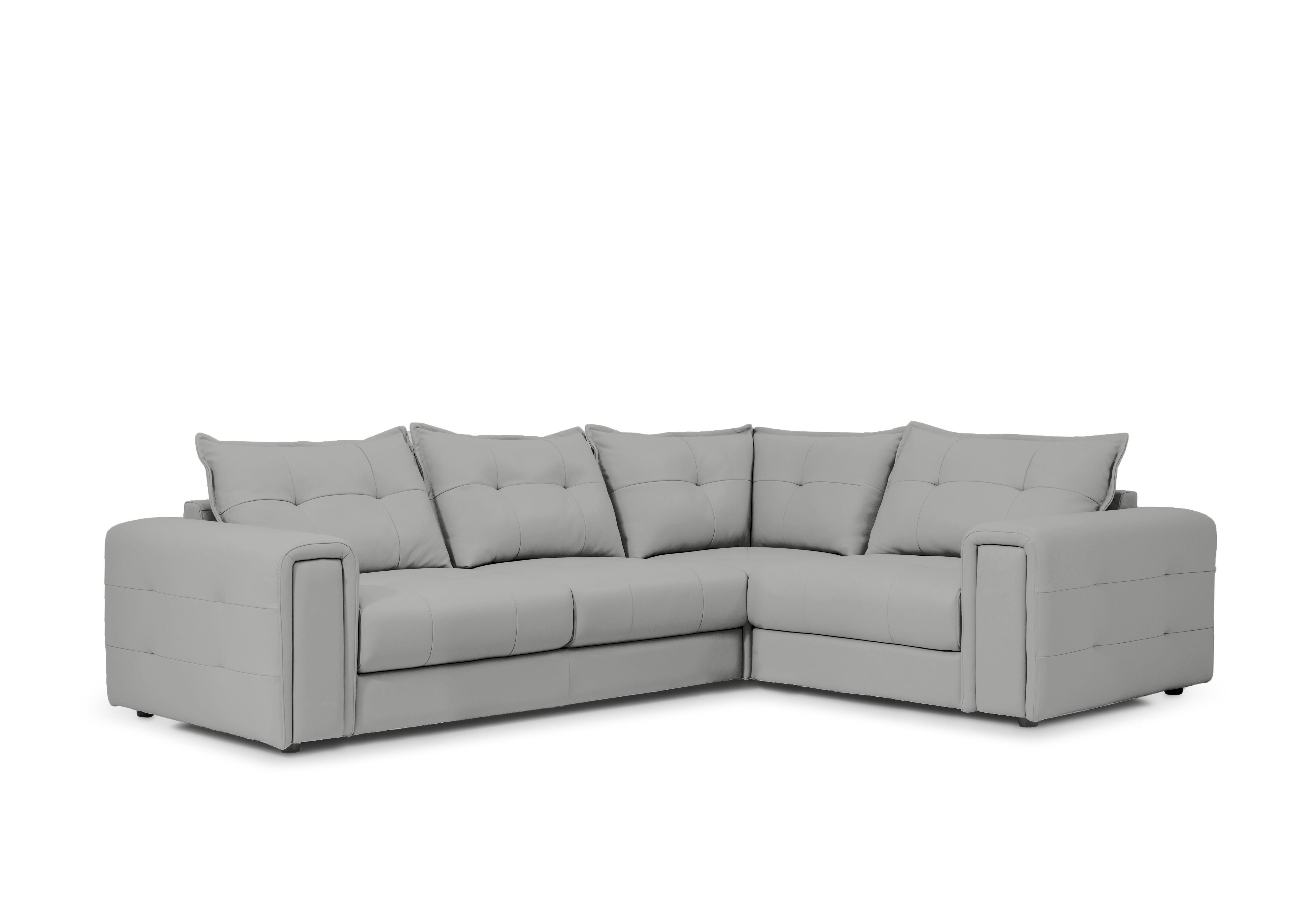 Goliath Leather Corner Sofa with Storage Drawers in Oslo Cat-40/27 Light Grey on Furniture Village