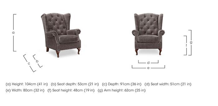 Harriet Fabric Wing Chair in  on Furniture Village