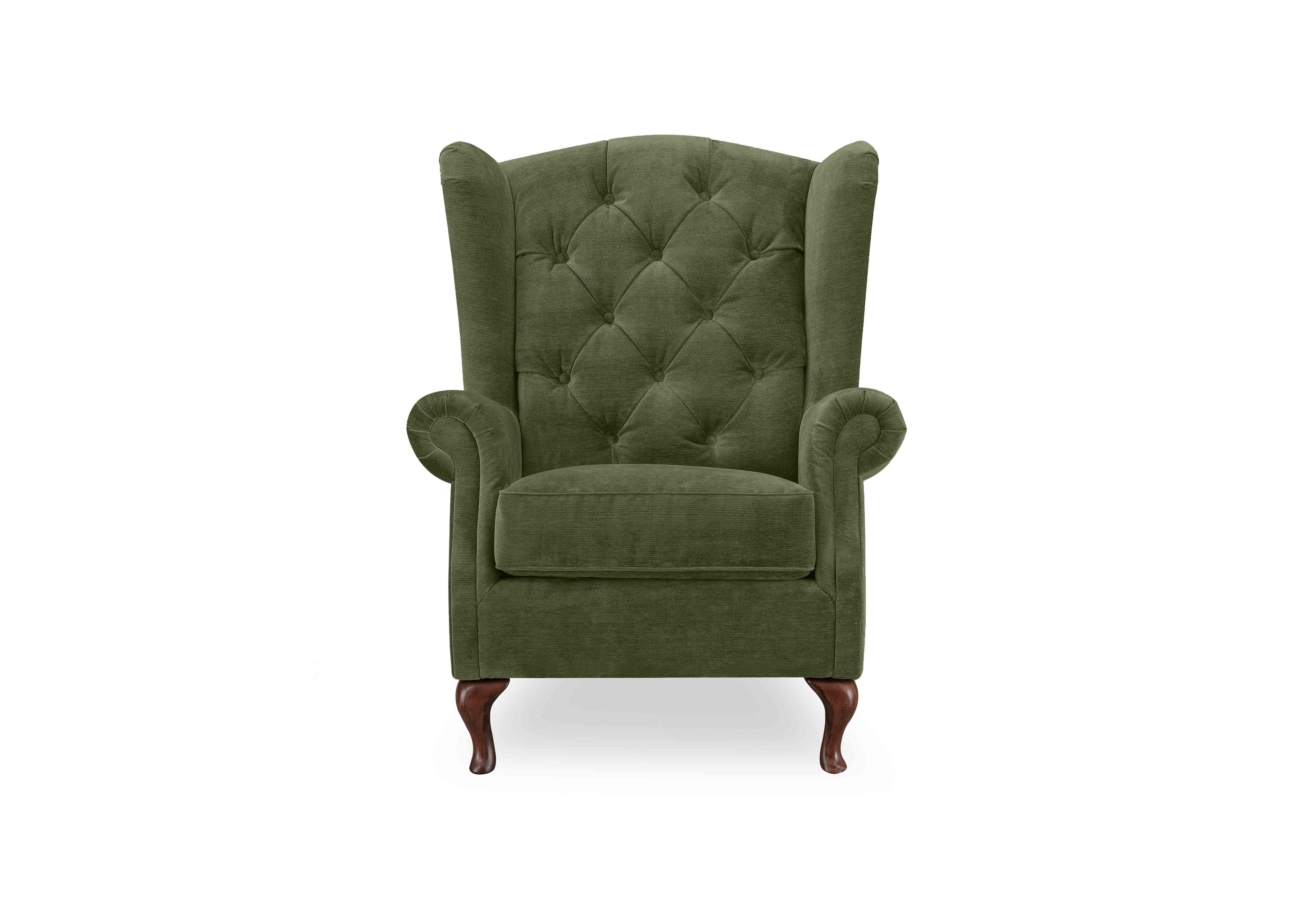 Harriet Fabric Wing Chair in Hunter Green Wf X3-A616 on Furniture Village