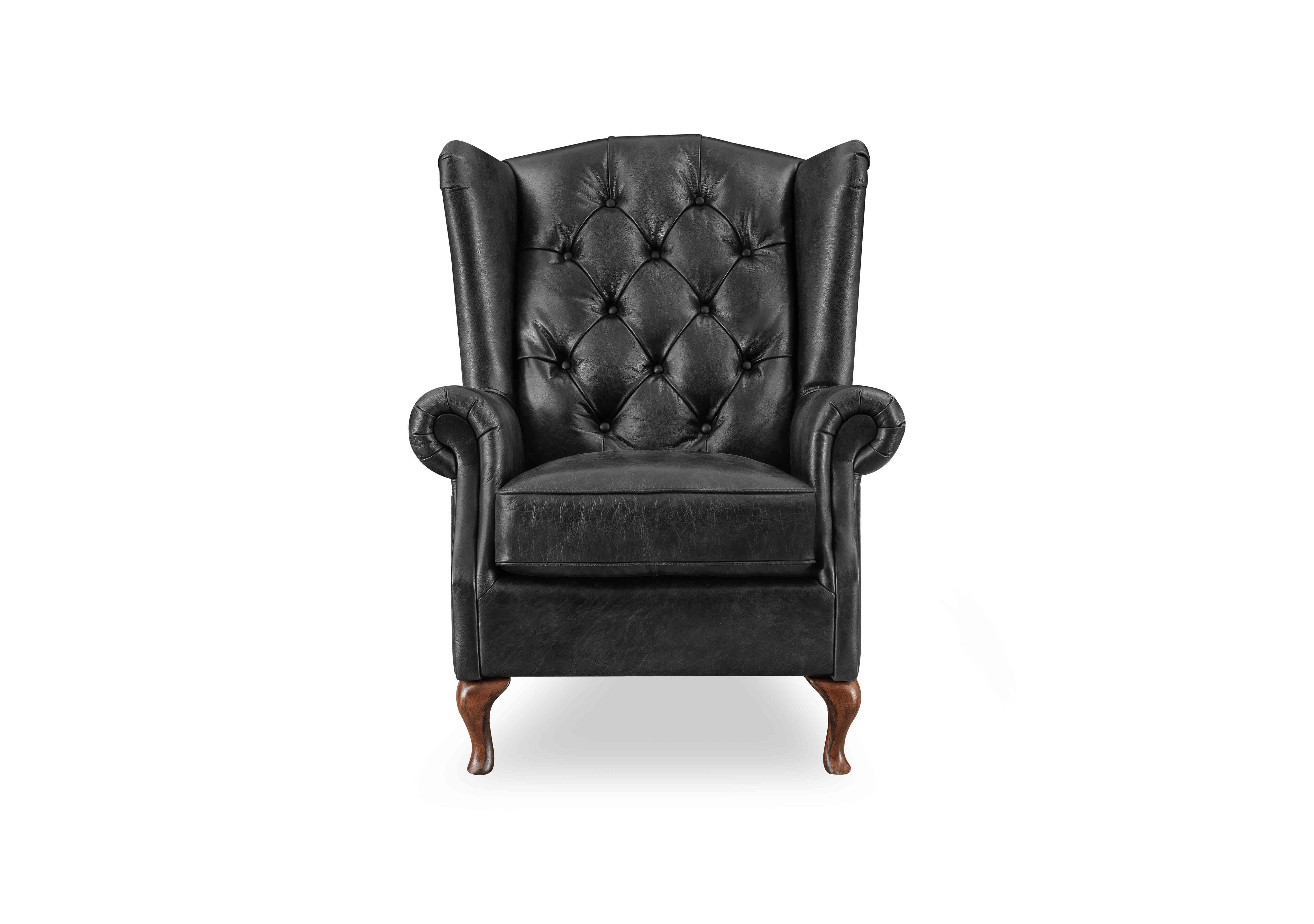 Harriet Leather Wing Chair in Cannon Lls Wf X3-1759ls on Furniture Village