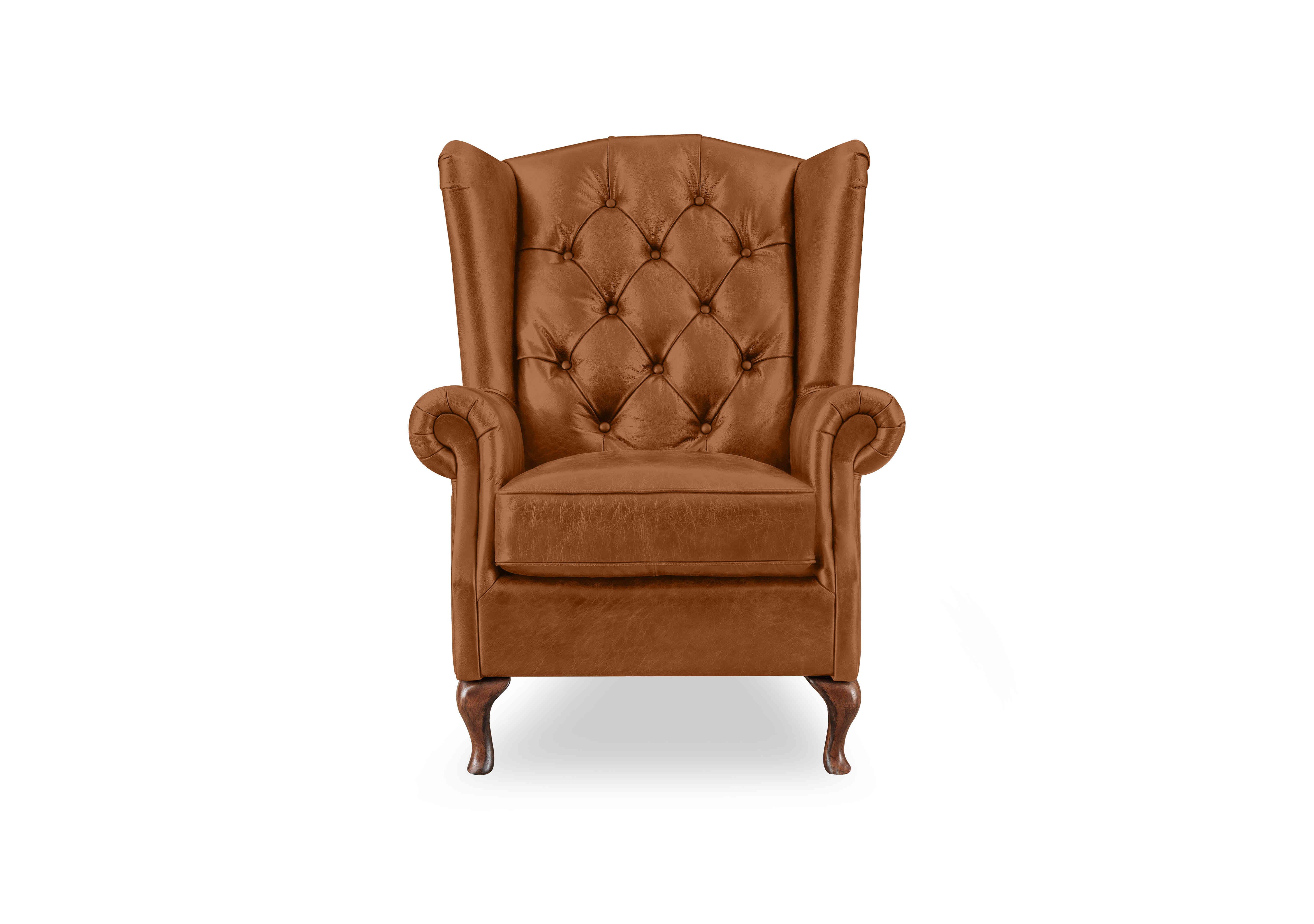 Harriet Leather Wing Chair in Windsor Tan Lls Wf X3-2565ls on Furniture Village