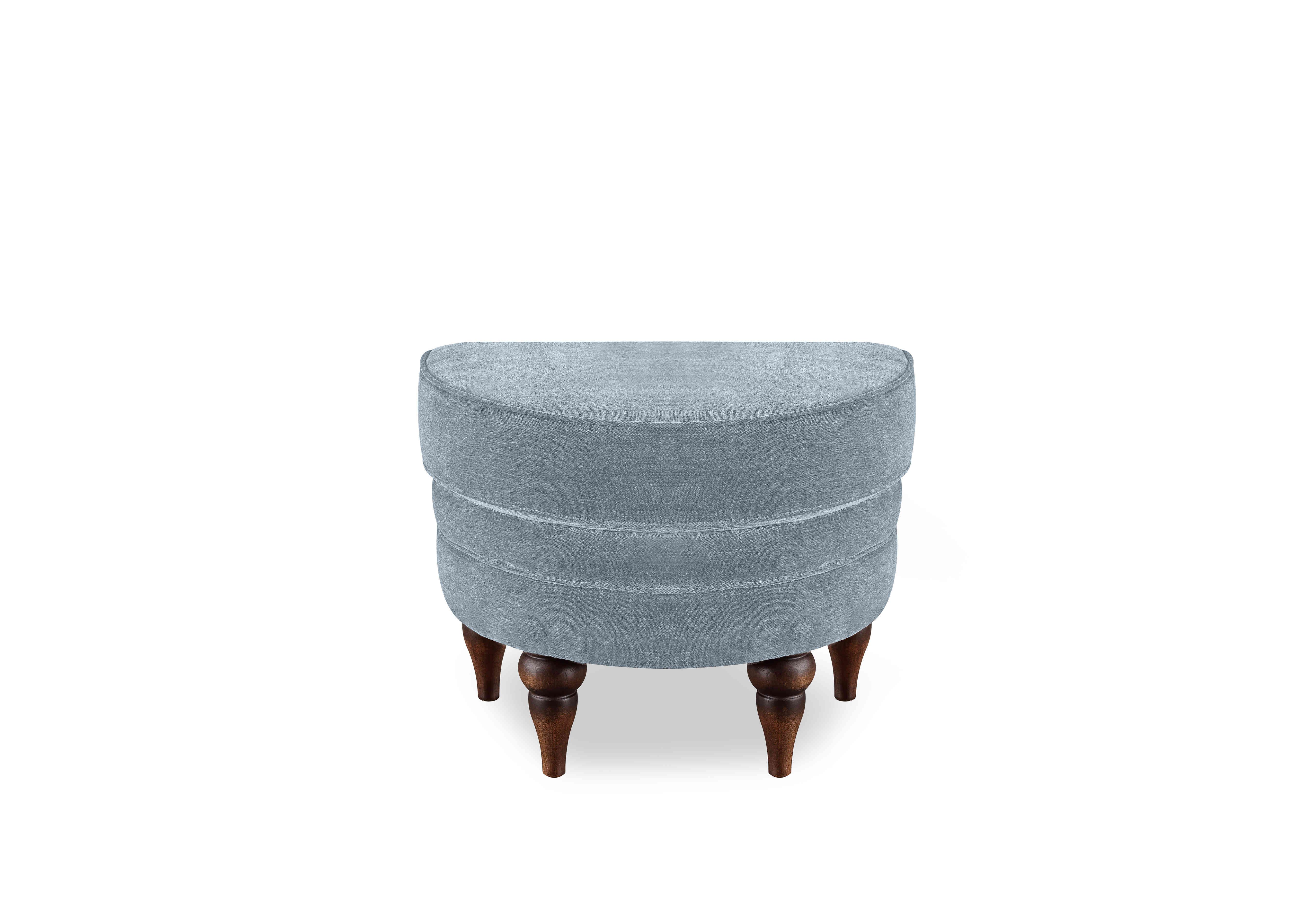Harriet Fabric Half Moon Footstool in Boathouse Blue Wf X1-A609 on Furniture Village